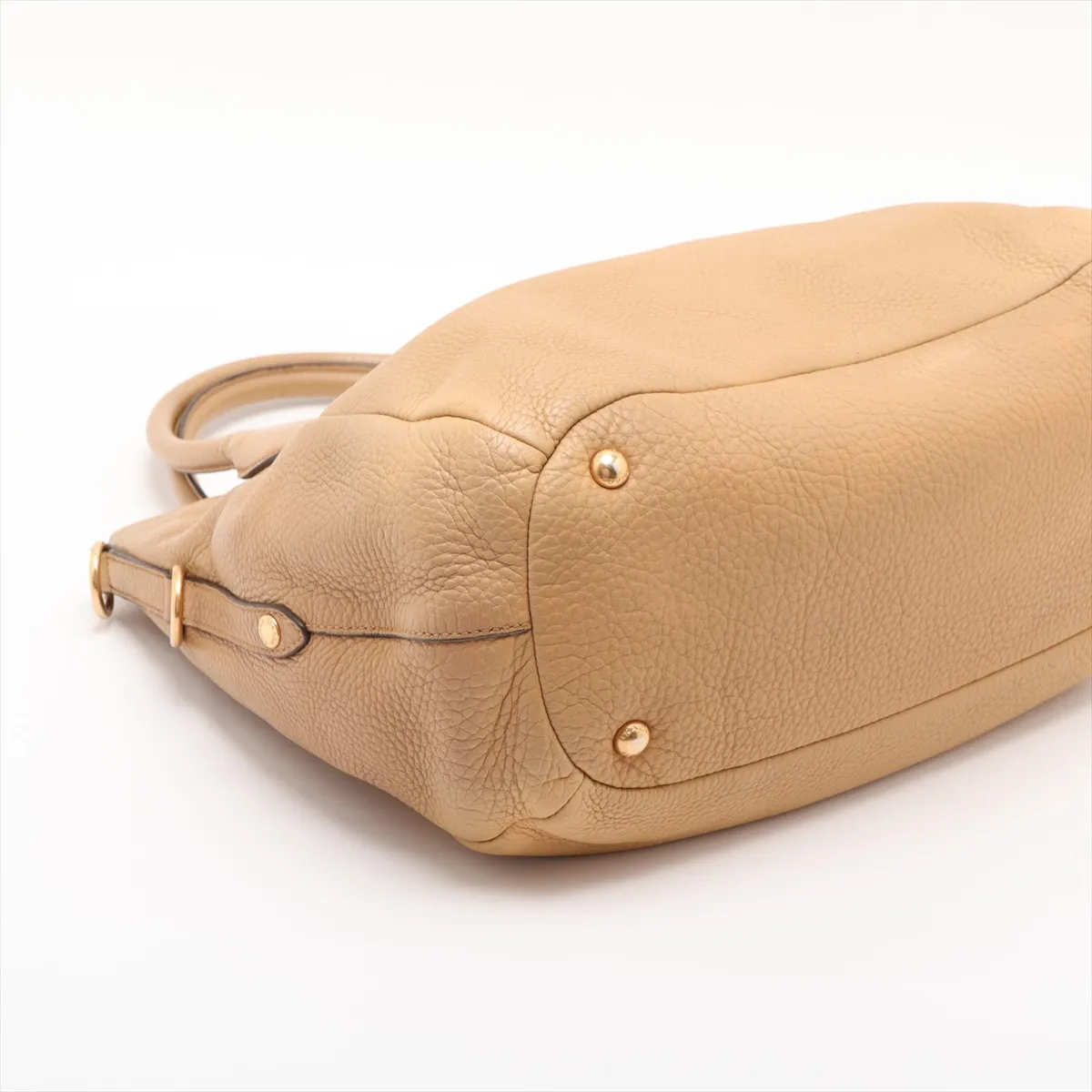 Vitello Daino Leather 2-Way Handbag, Brown — view 4
