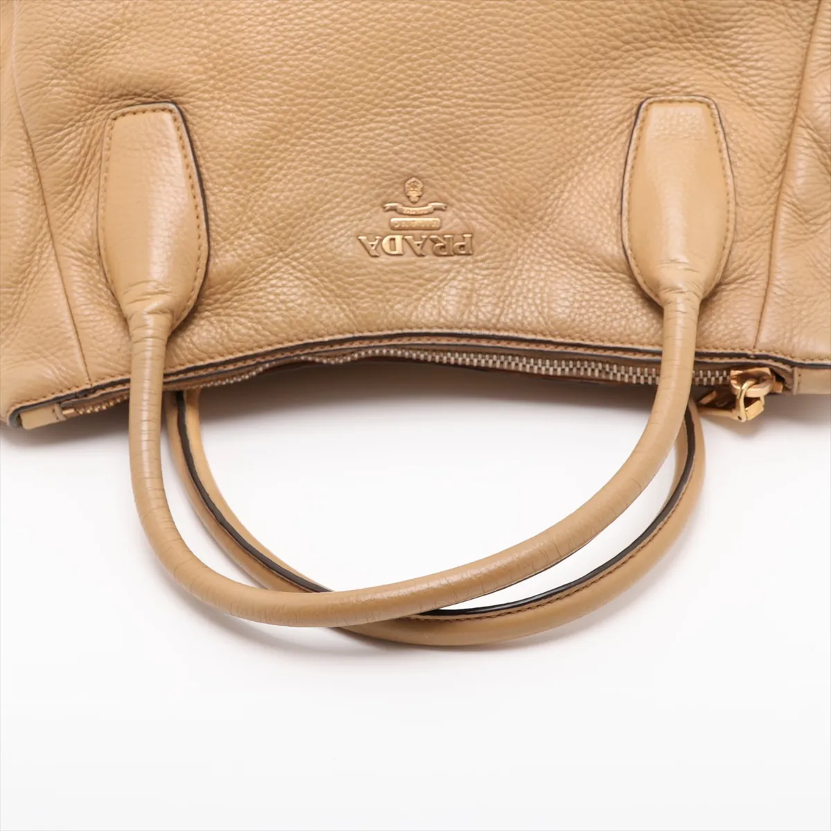 Vitello Daino Leather 2-Way Handbag, Brown — view 5