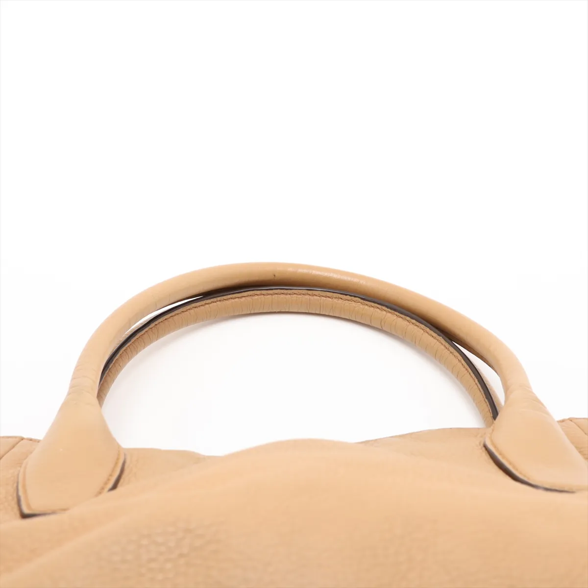 Vitello Daino Leather 2-Way Handbag, Brown — view 6