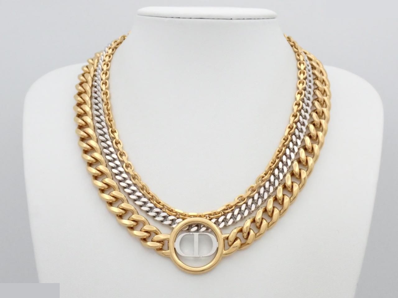 Necklace, gold and silver, chain approximately 43cm — view 3