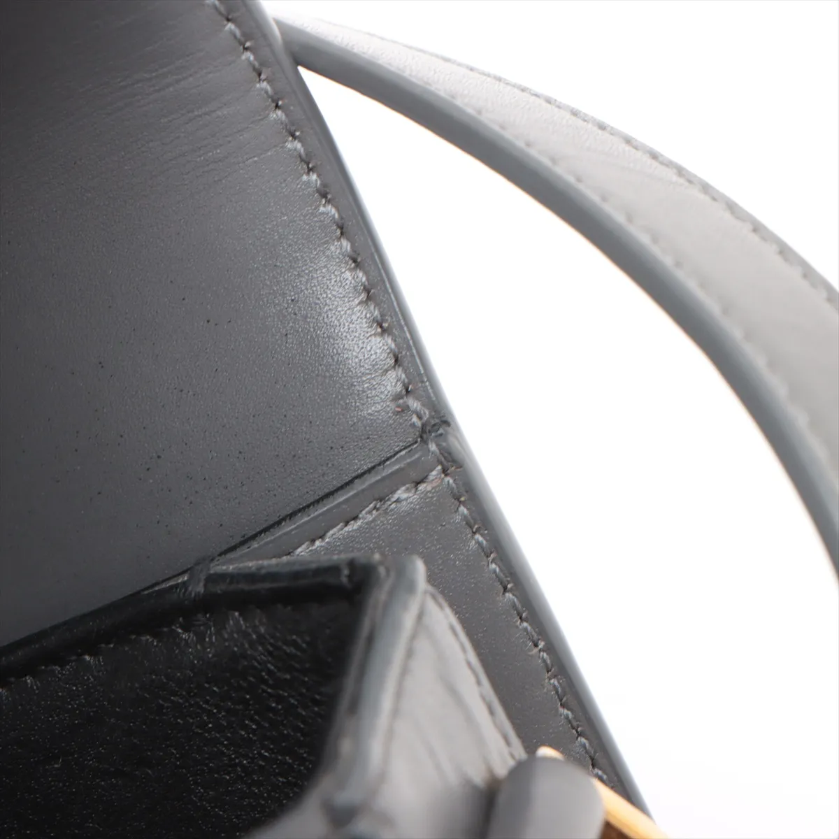 Solferino Leather Shoulder Bag, Gray, 634306 — view 11