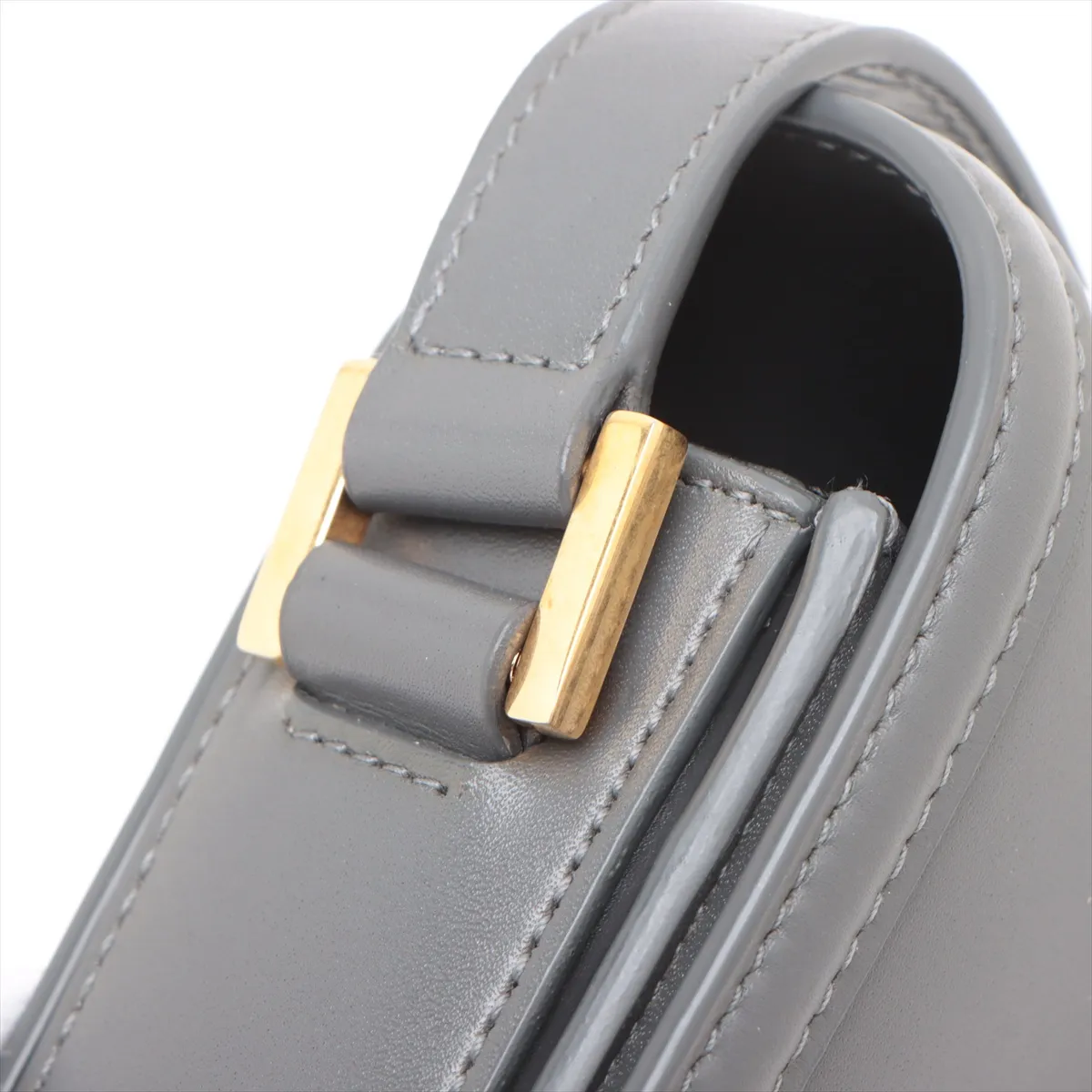 Solferino Leather Shoulder Bag, Gray, 634306 — view 12