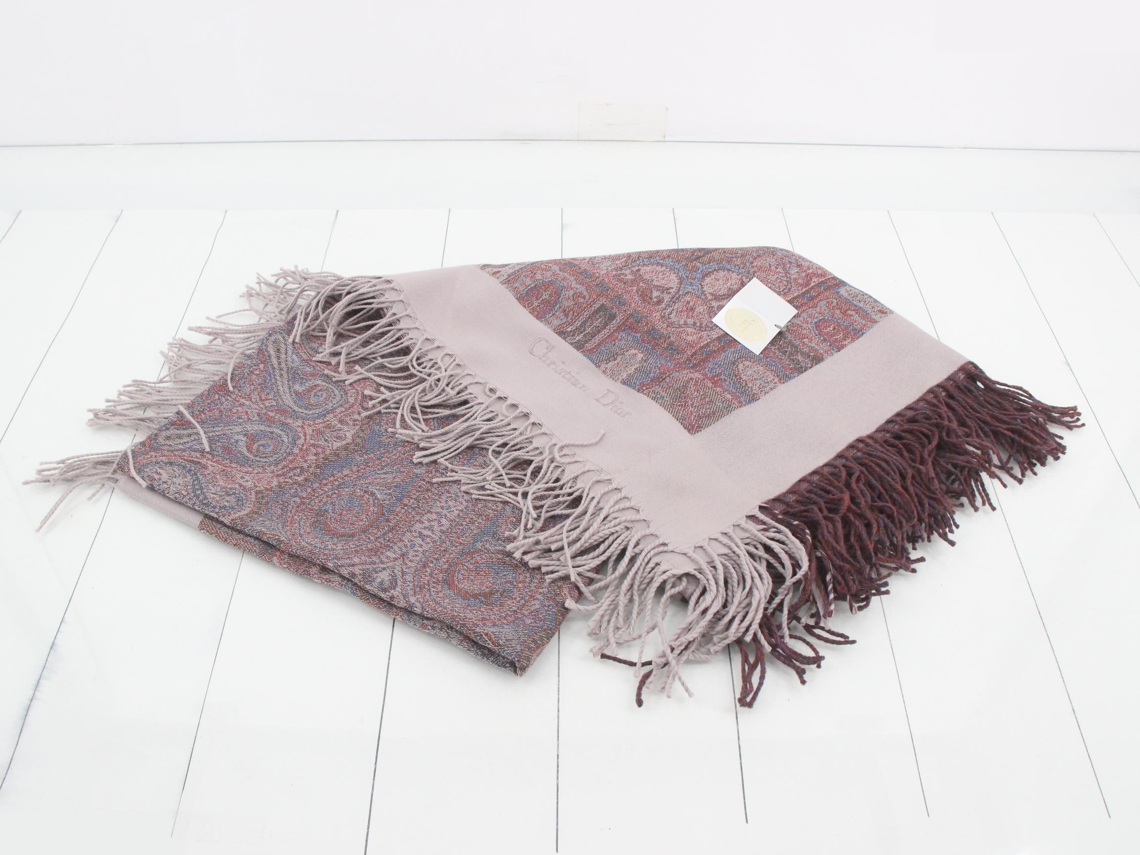 oversized scarf, silk and wool blend. — view 2