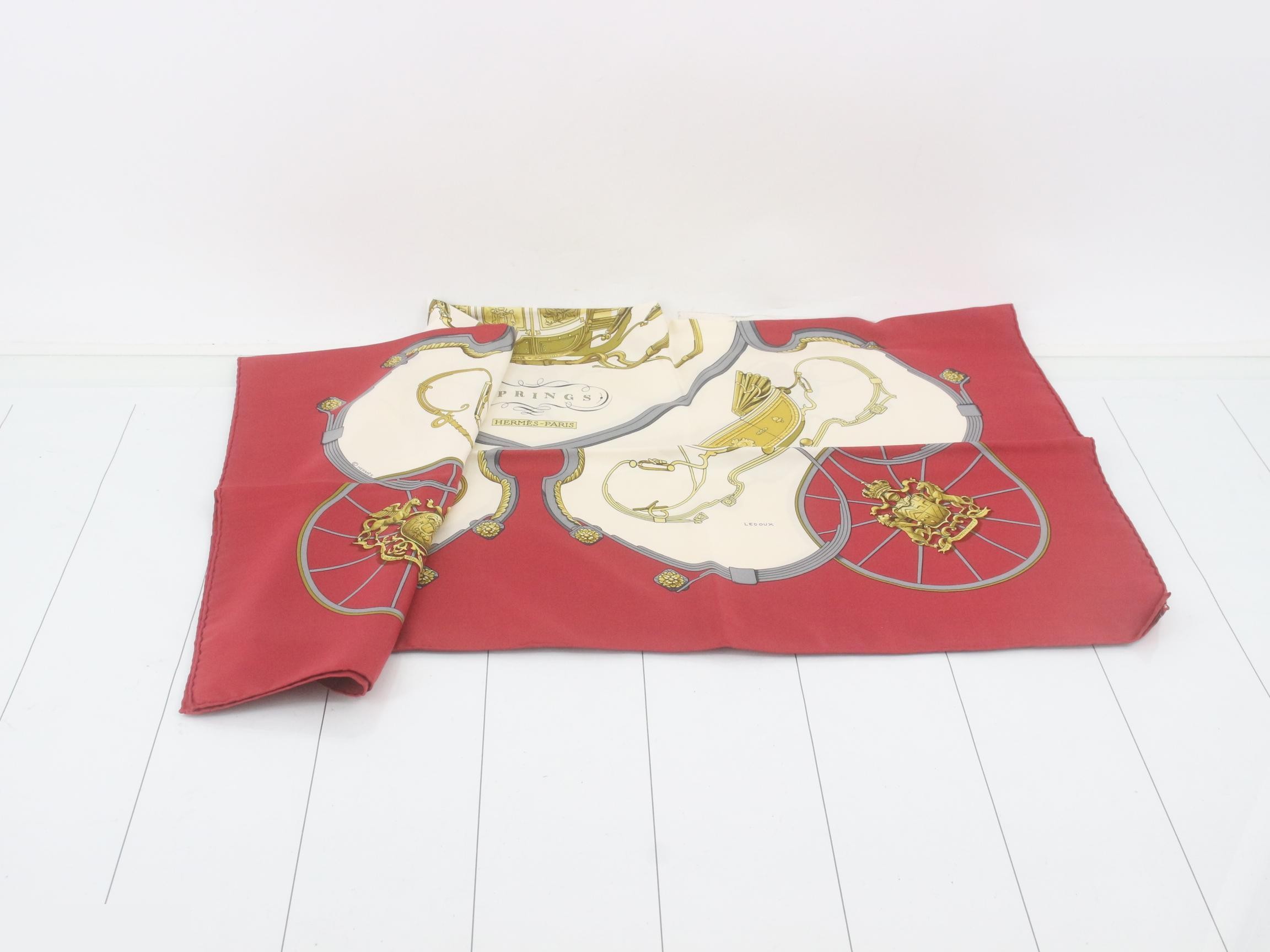 Carre 90, with tag, SPRINGS, silk scarf — view 3