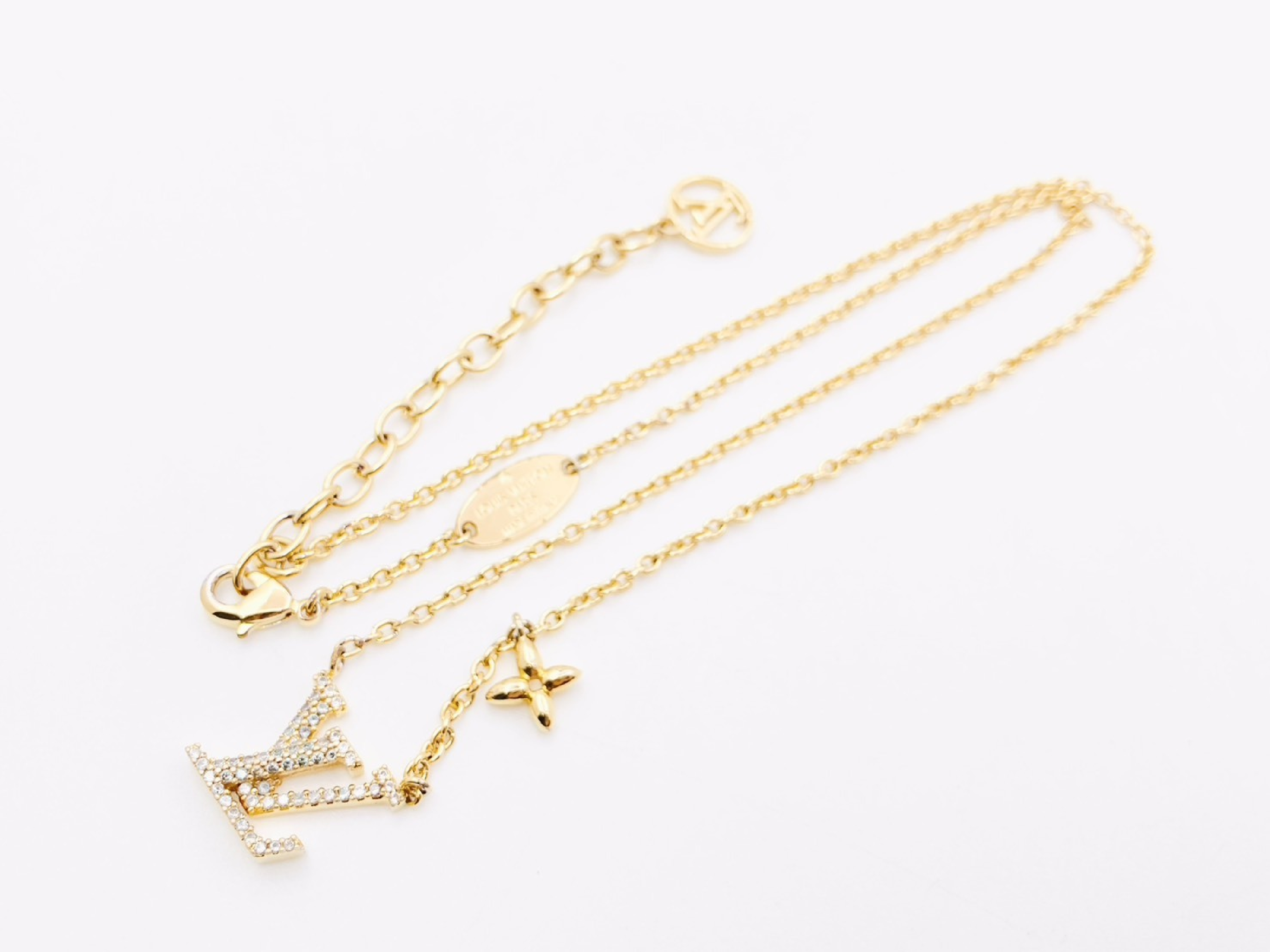 M00596 Collier LV Iconic Necklace Gold Rhinestone VA3272 Necklace — view 3