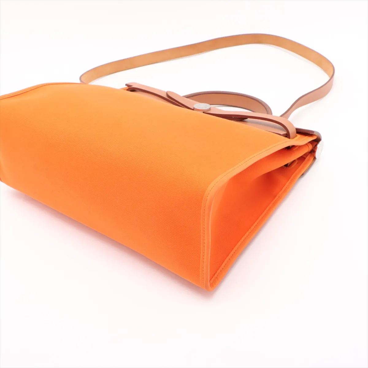 Herbag Zip PM Toile Officier x Vache Hunter Orange x Brown Silver Hardware P:2012 — view 3
