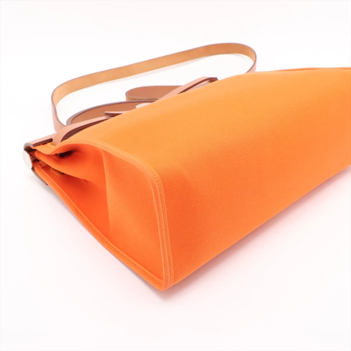 Herbag Zip PM Toile Officier x Vache Hunter Orange x Brown Silver Hardware P:2012 — view 4