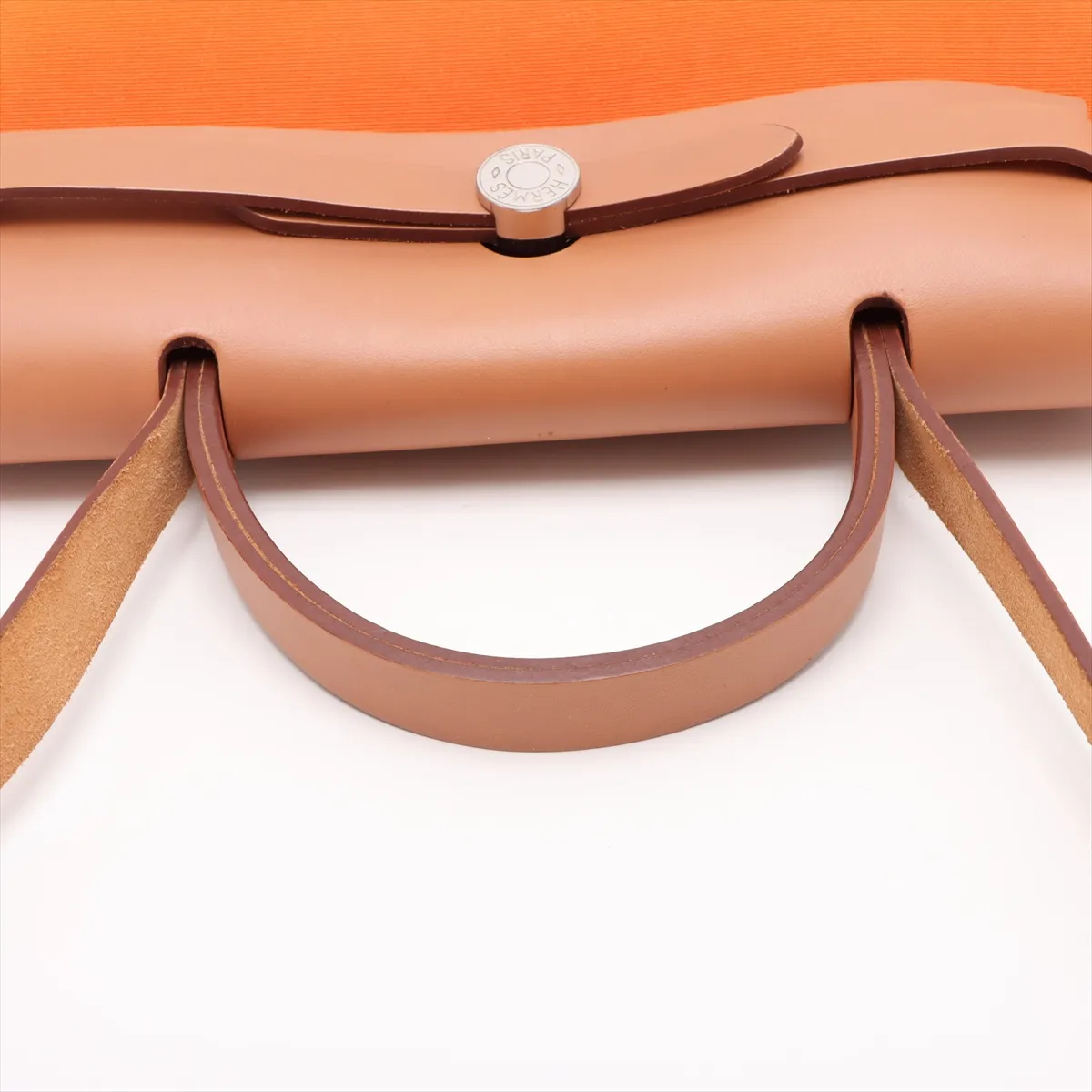 Herbag Zip PM Toile Officier x Vache Hunter Orange x Brown Silver Hardware P:2012 — view 5