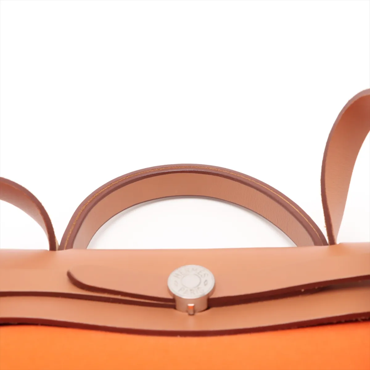 Herbag Zip PM Toile Officier x Vache Hunter Orange x Brown Silver Hardware P:2012 — view 6