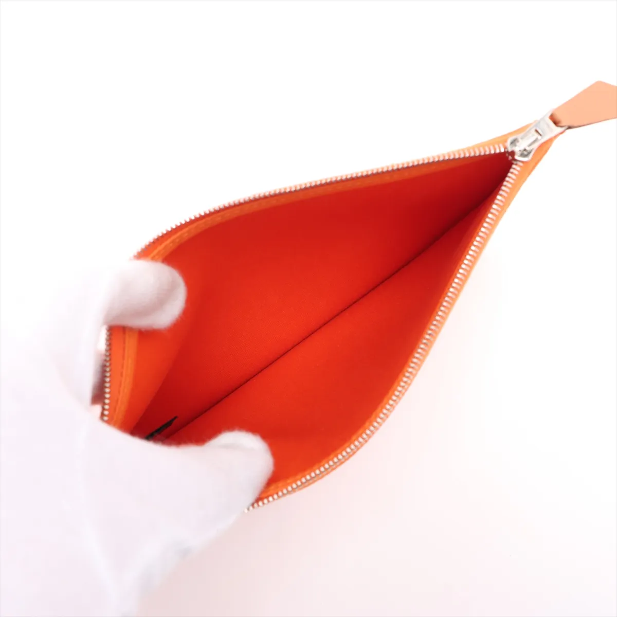 Herbag Zip PM Toile Officier x Vache Hunter Orange x Brown Silver Hardware P:2012 — view 10