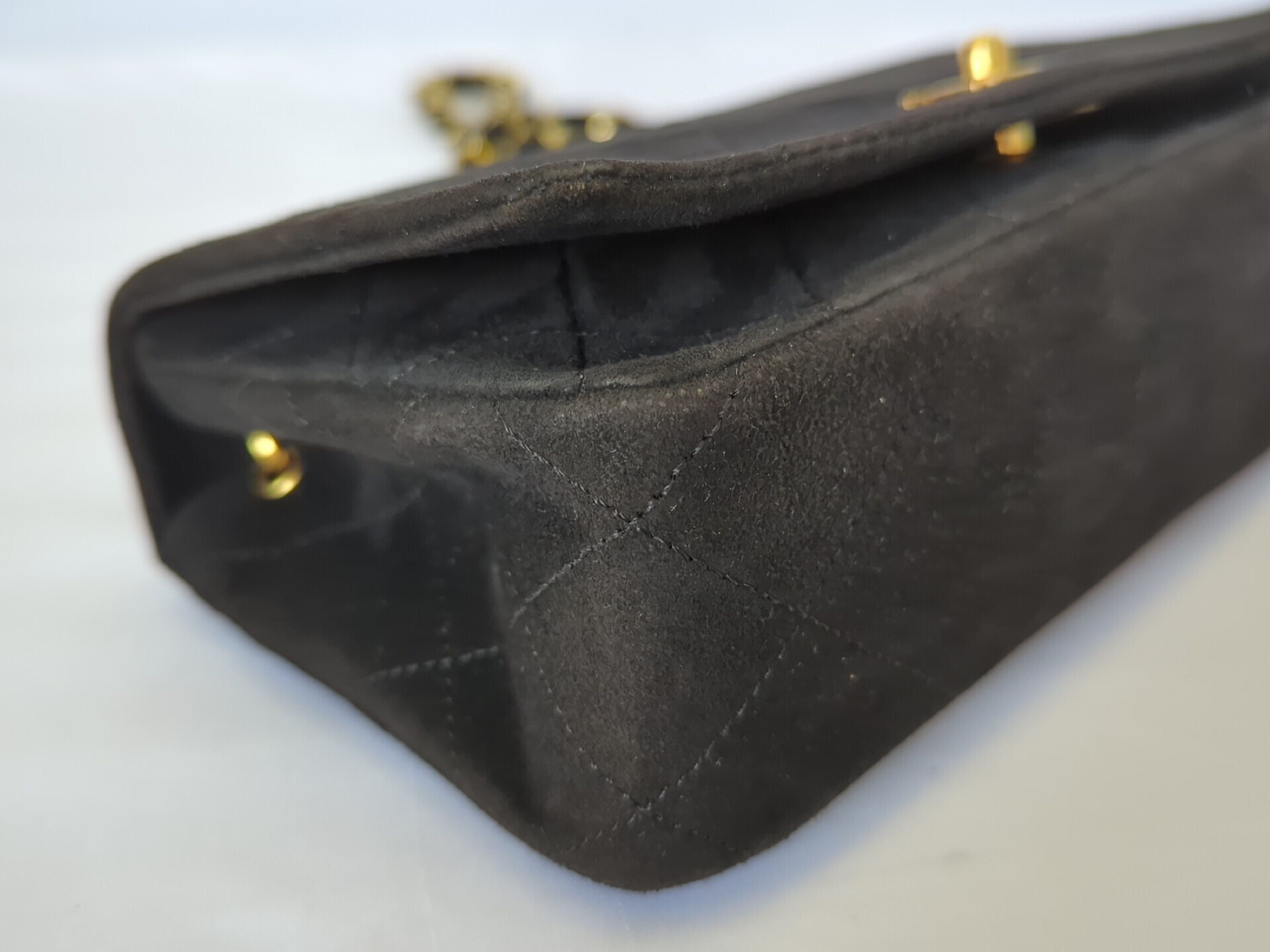 Suede Full Flap Mini Matelasse Shoulder Bag — view 3