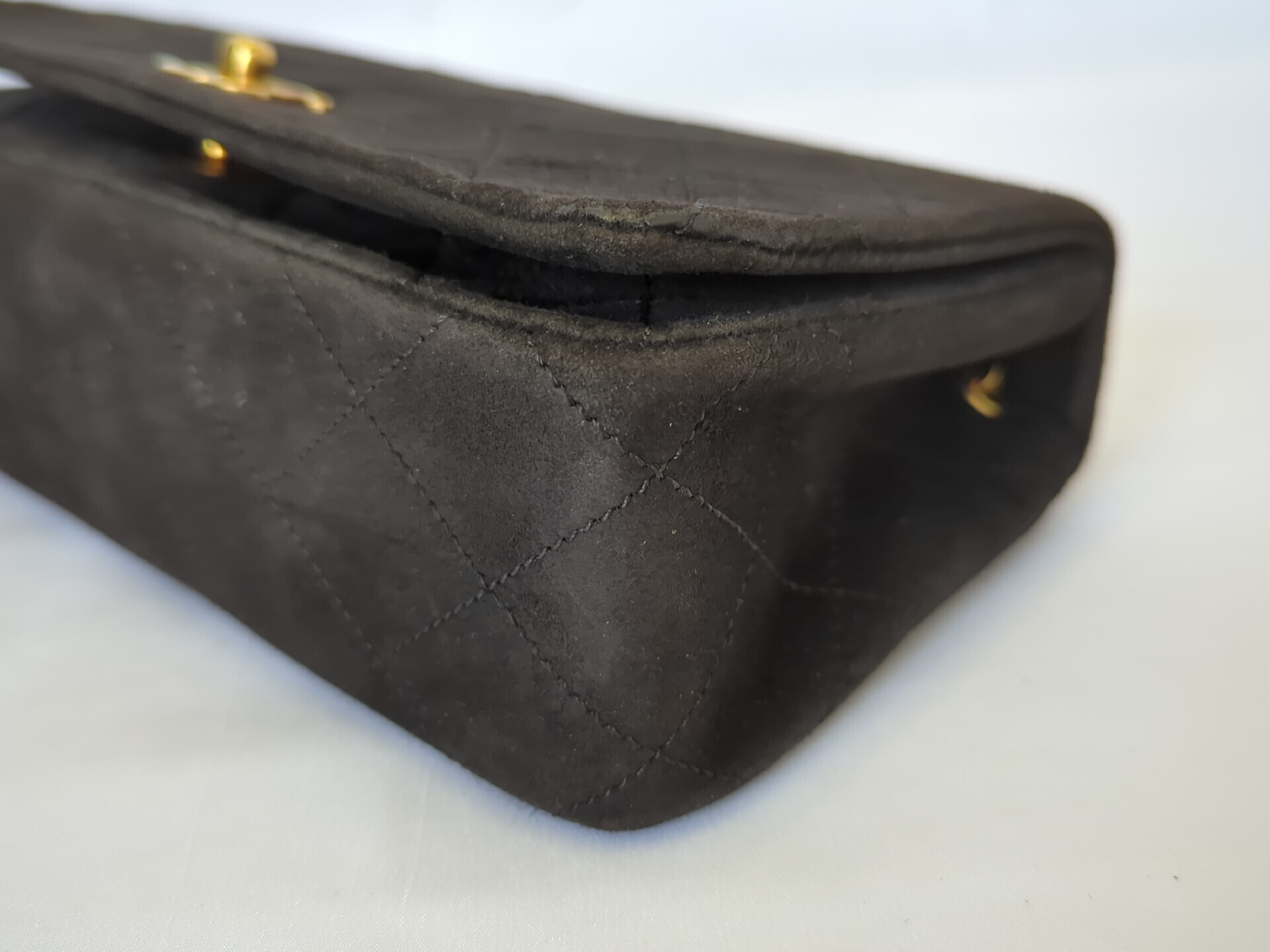 Suede Full Flap Mini Matelasse Shoulder Bag — view 4