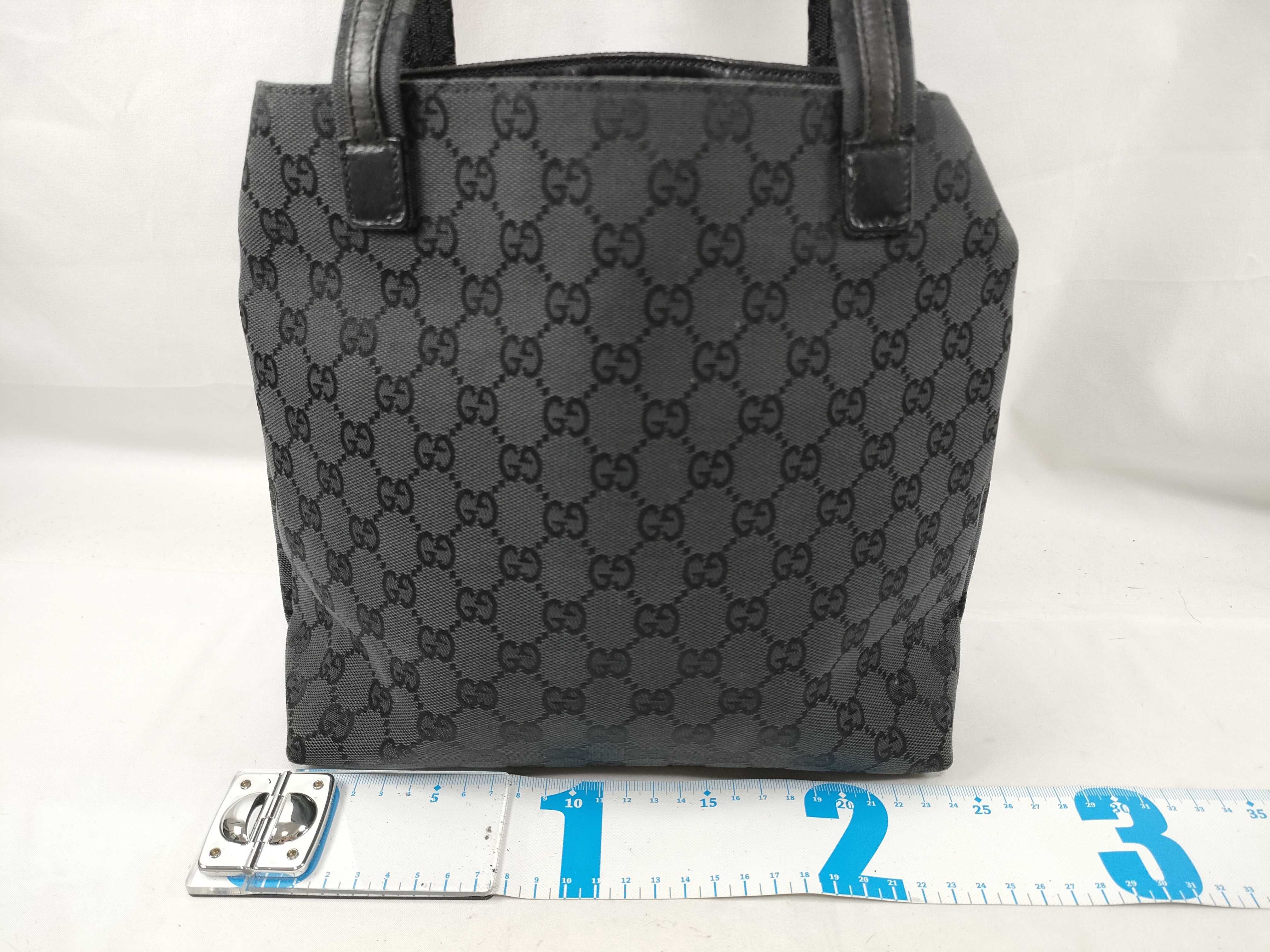 GG Canvas 002 1076 Double Pocket Black Tote Bag Handbag — view 2
