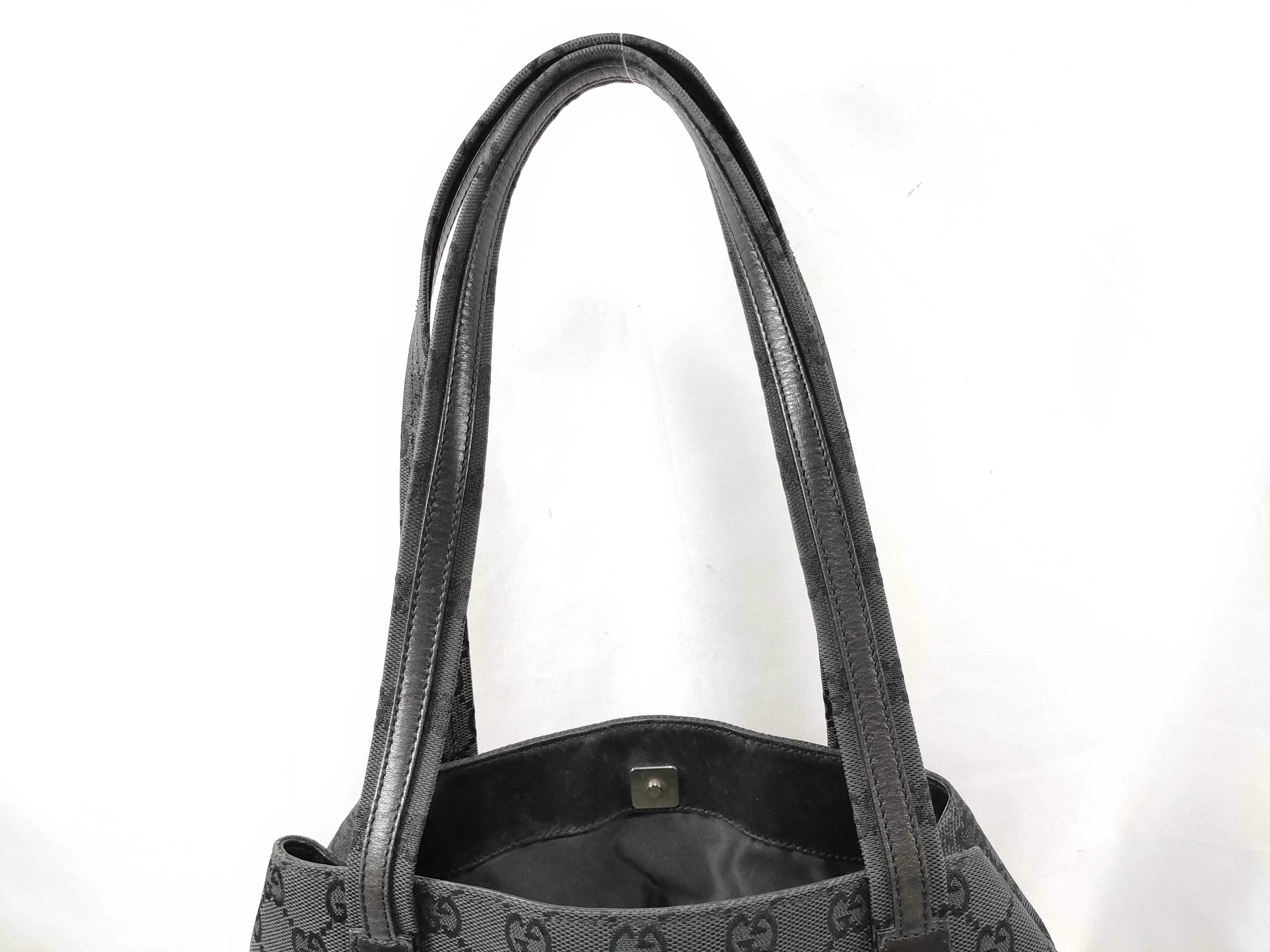GG Canvas 002 1076 Double Pocket Black Tote Bag Handbag — view 3