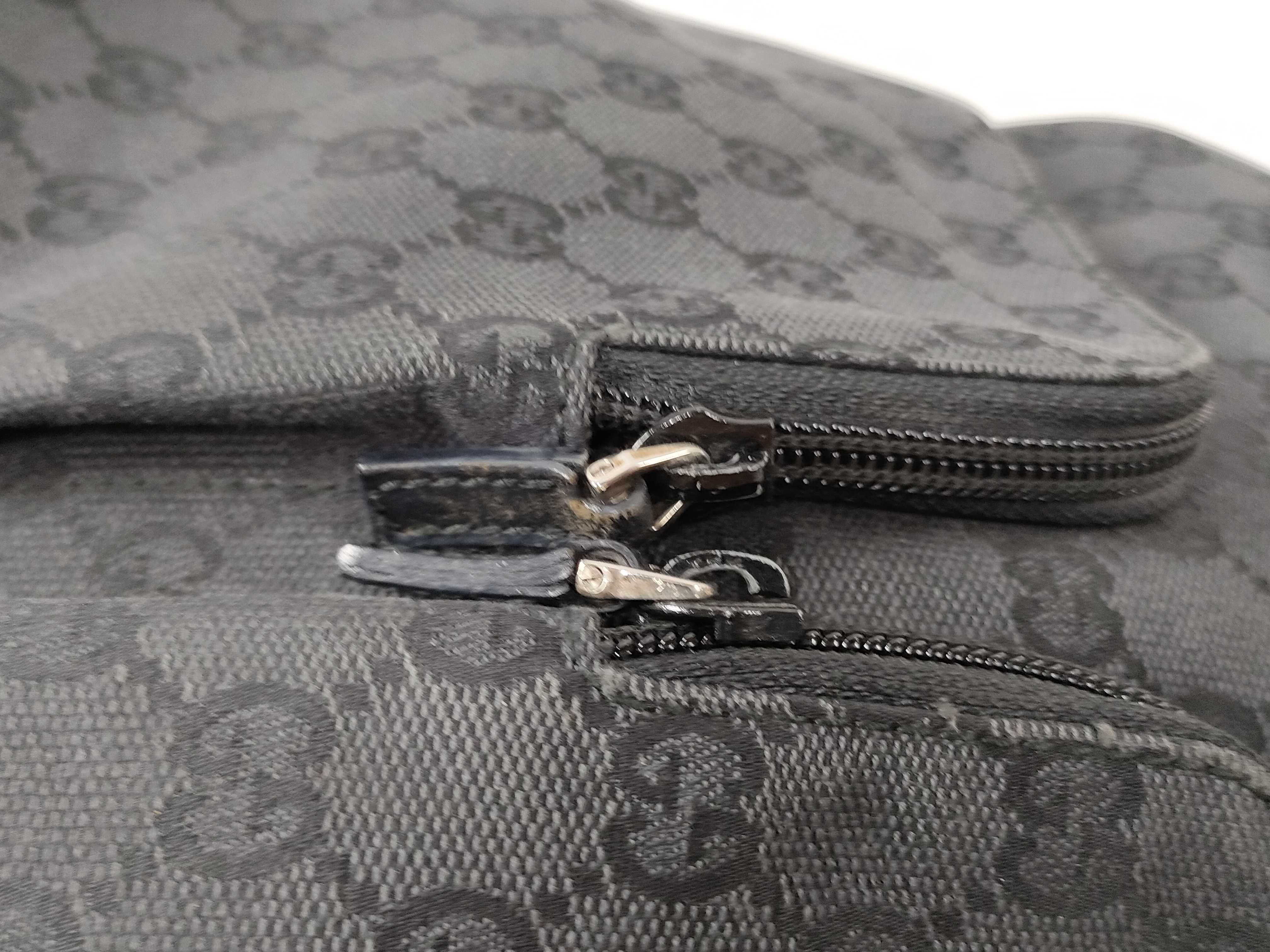 GG Canvas 002 1076 Double Pocket Black Tote Bag Handbag — view 8