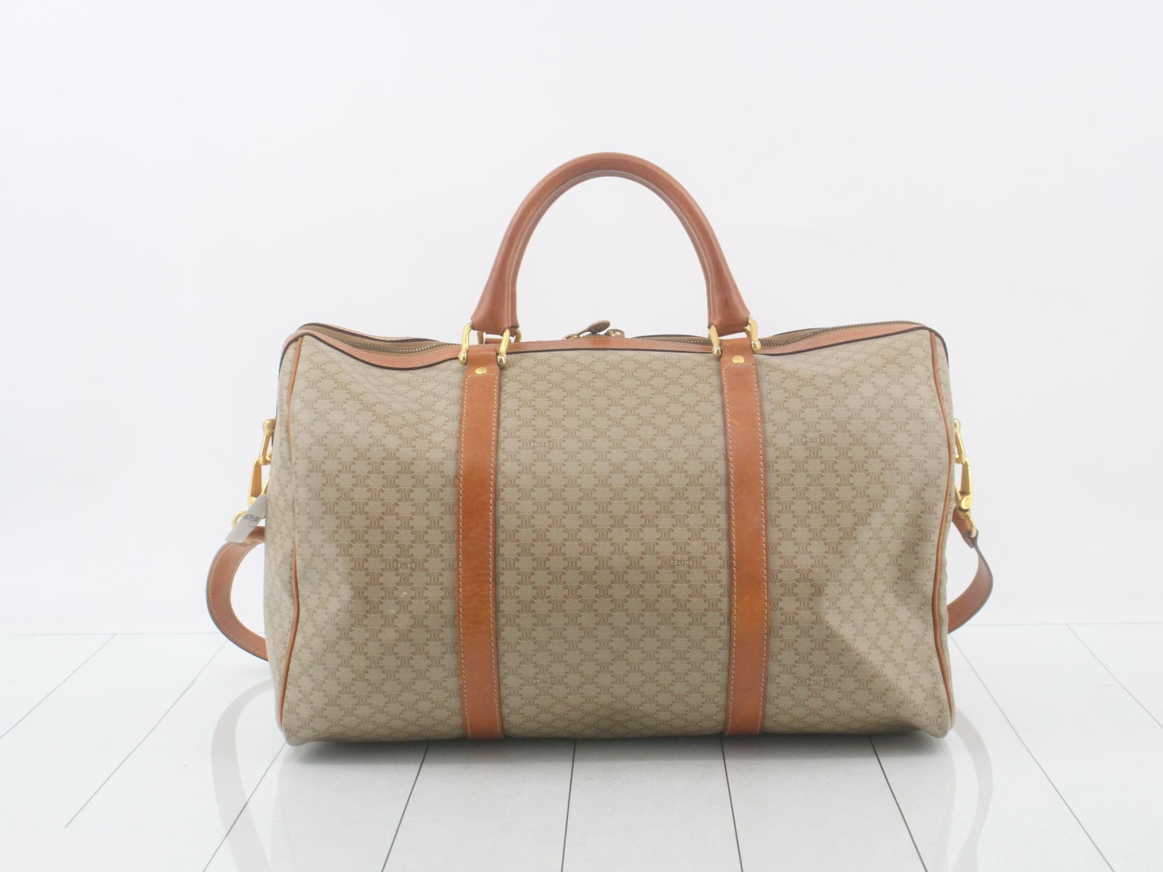 Macadam Pattern 2-Way Boston Bag, Beige — view 2
