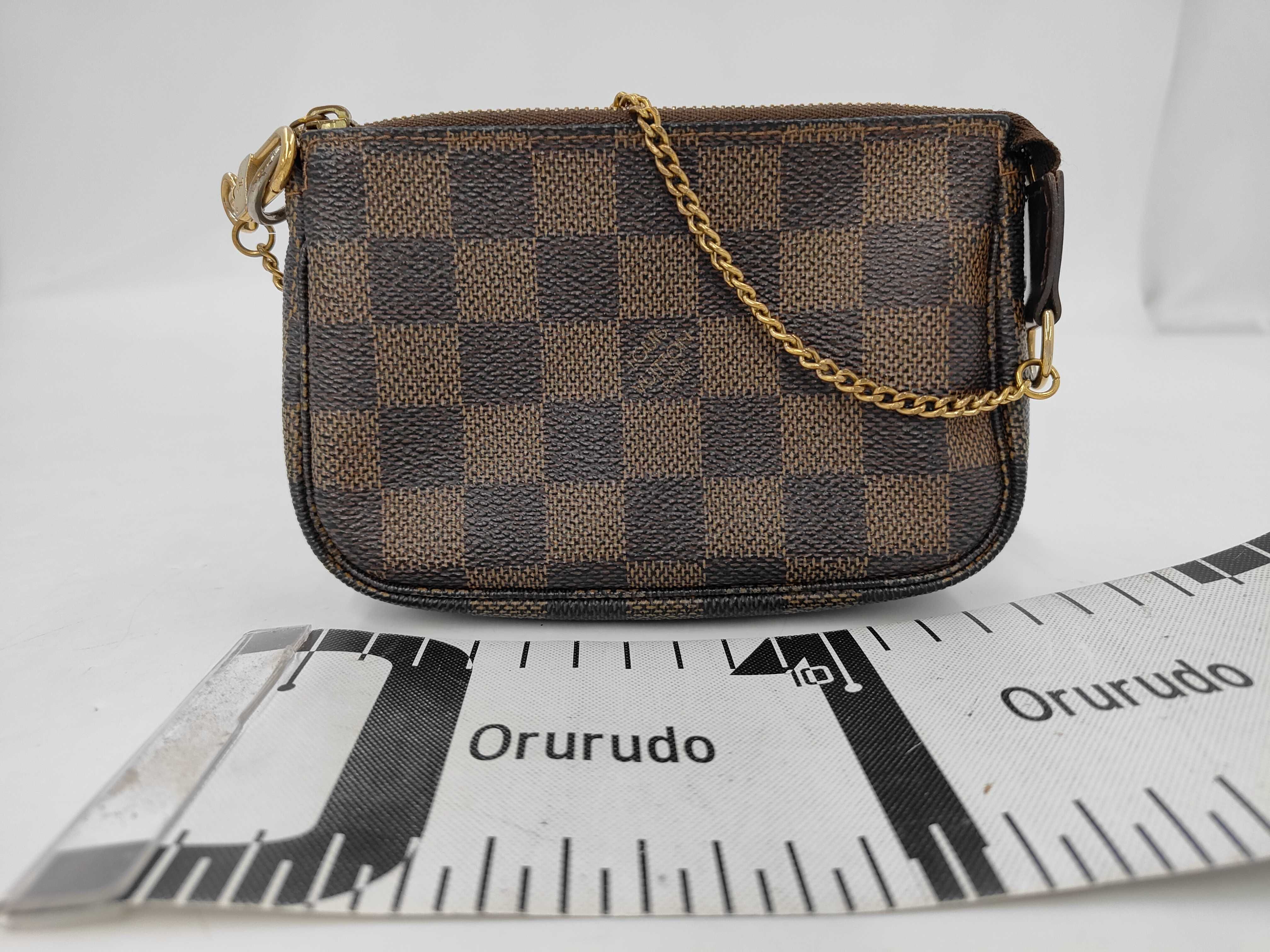 Damier Louis Vuitton N58009 Mini Pochette Accessoires Damier Ebene Pouch Handbag Pouch — view 2