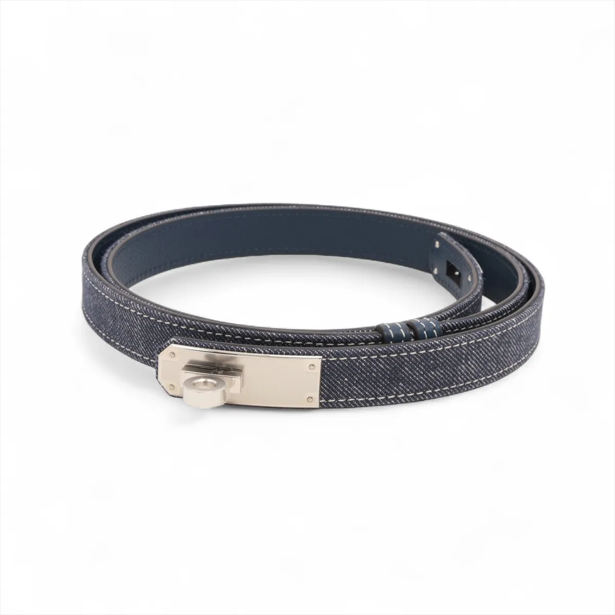 Kelly W: 2024 model, belt, denim x leather, blue, scuffs.