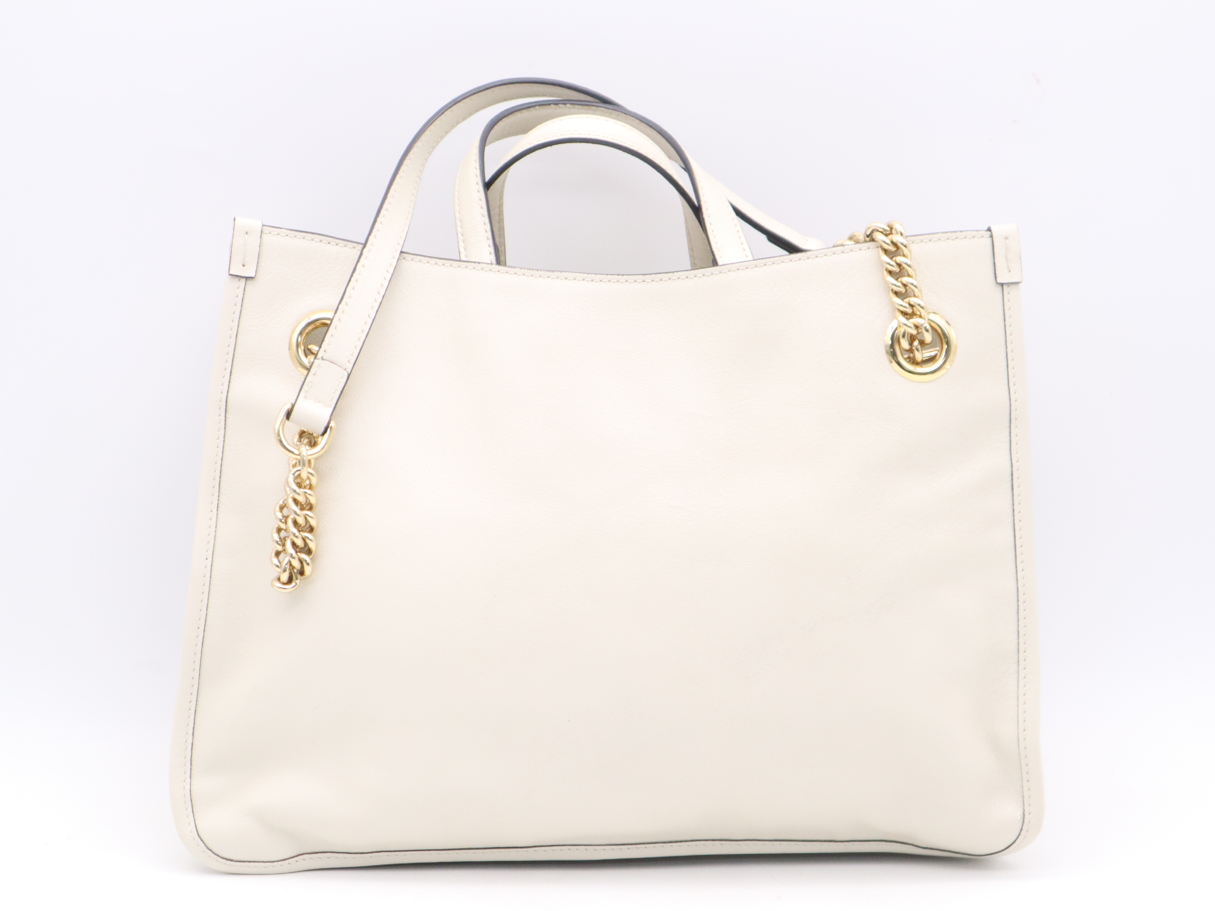 621144 Horsebit 1955 Medium Tote Bag, Leather, Ivory, with Dust Bag. — view 2