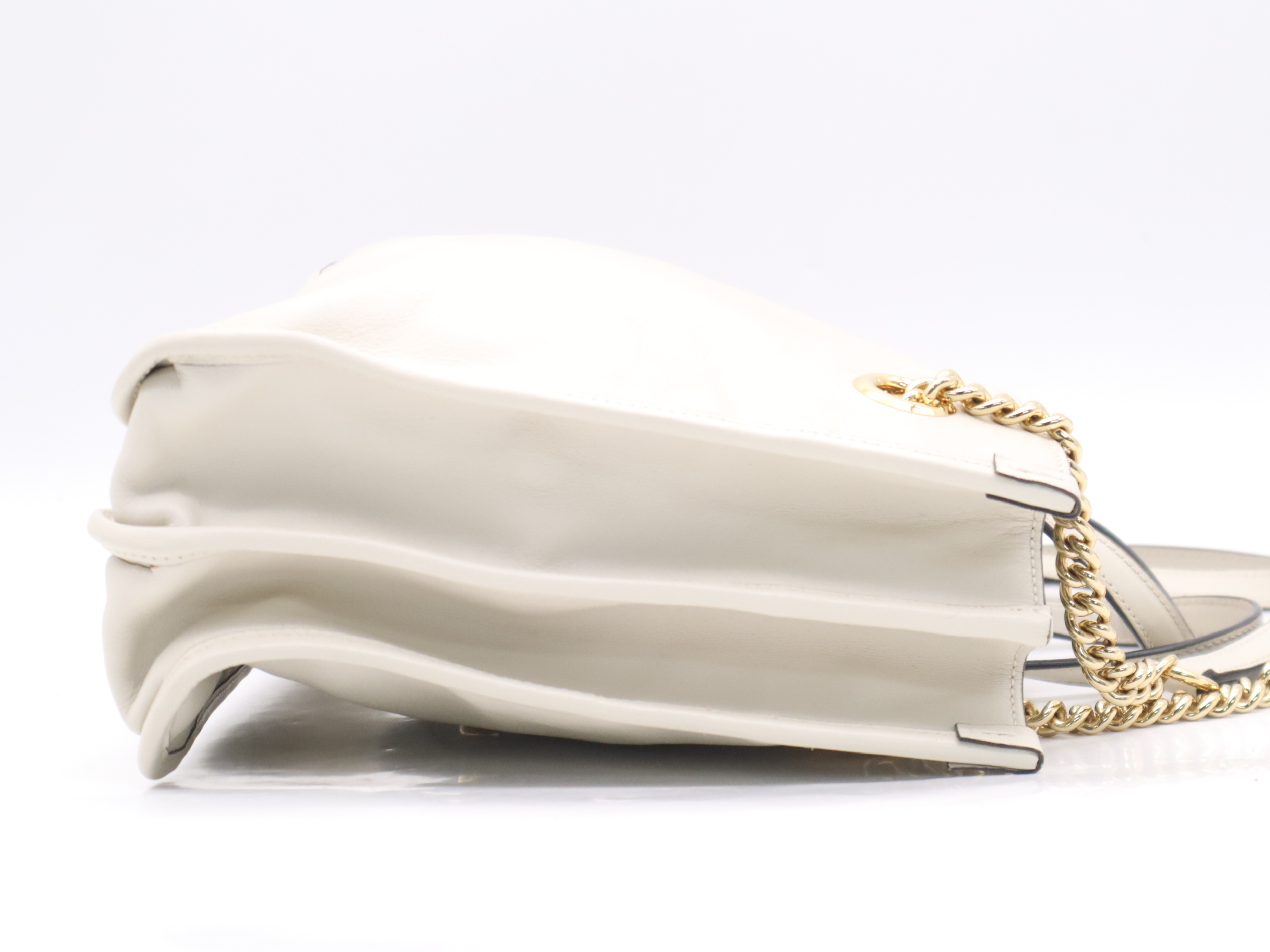 621144 Horsebit 1955 Medium Tote Bag, Leather, Ivory, with Dust Bag. — view 5