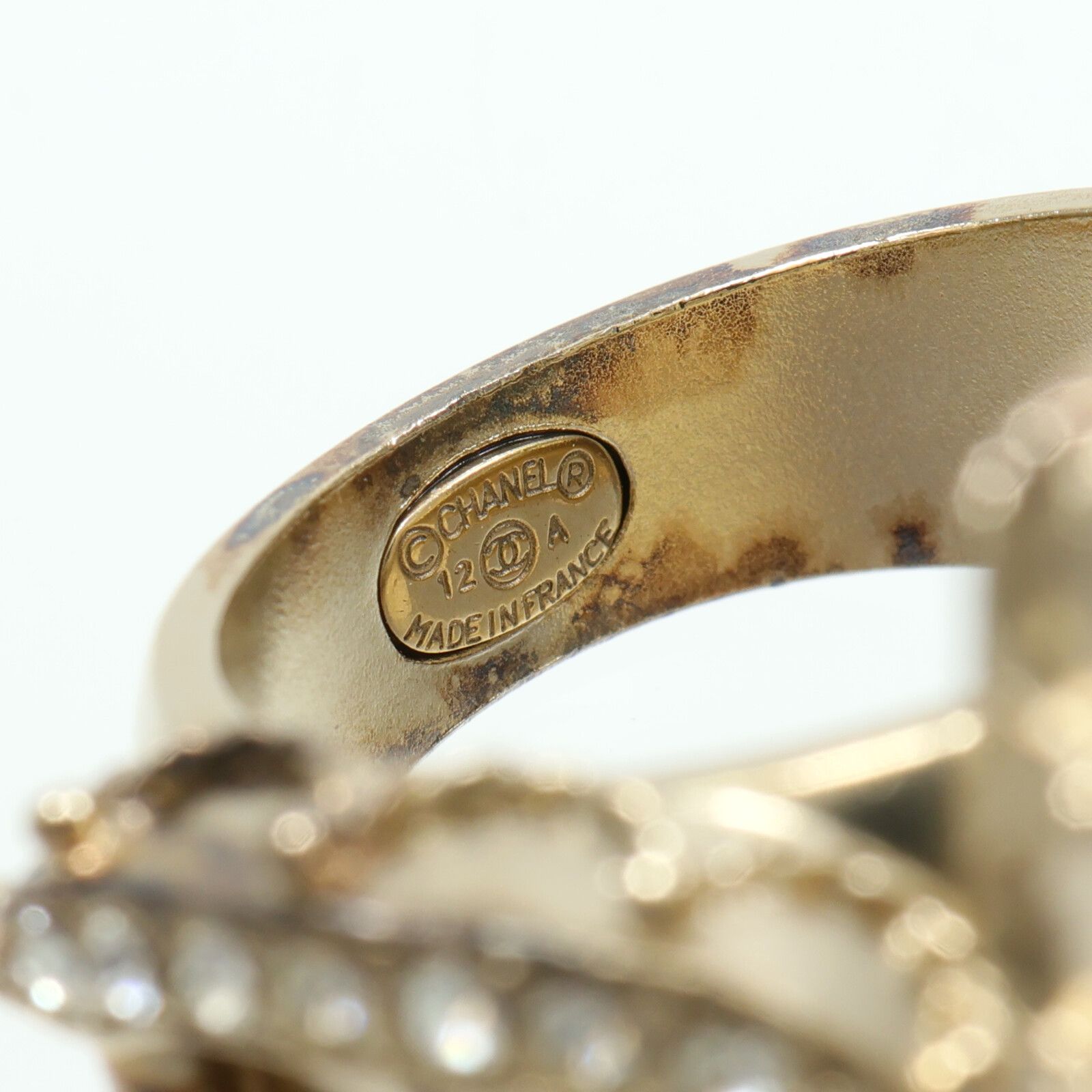 Gold Gripoix and Crystal Ring — view 5
