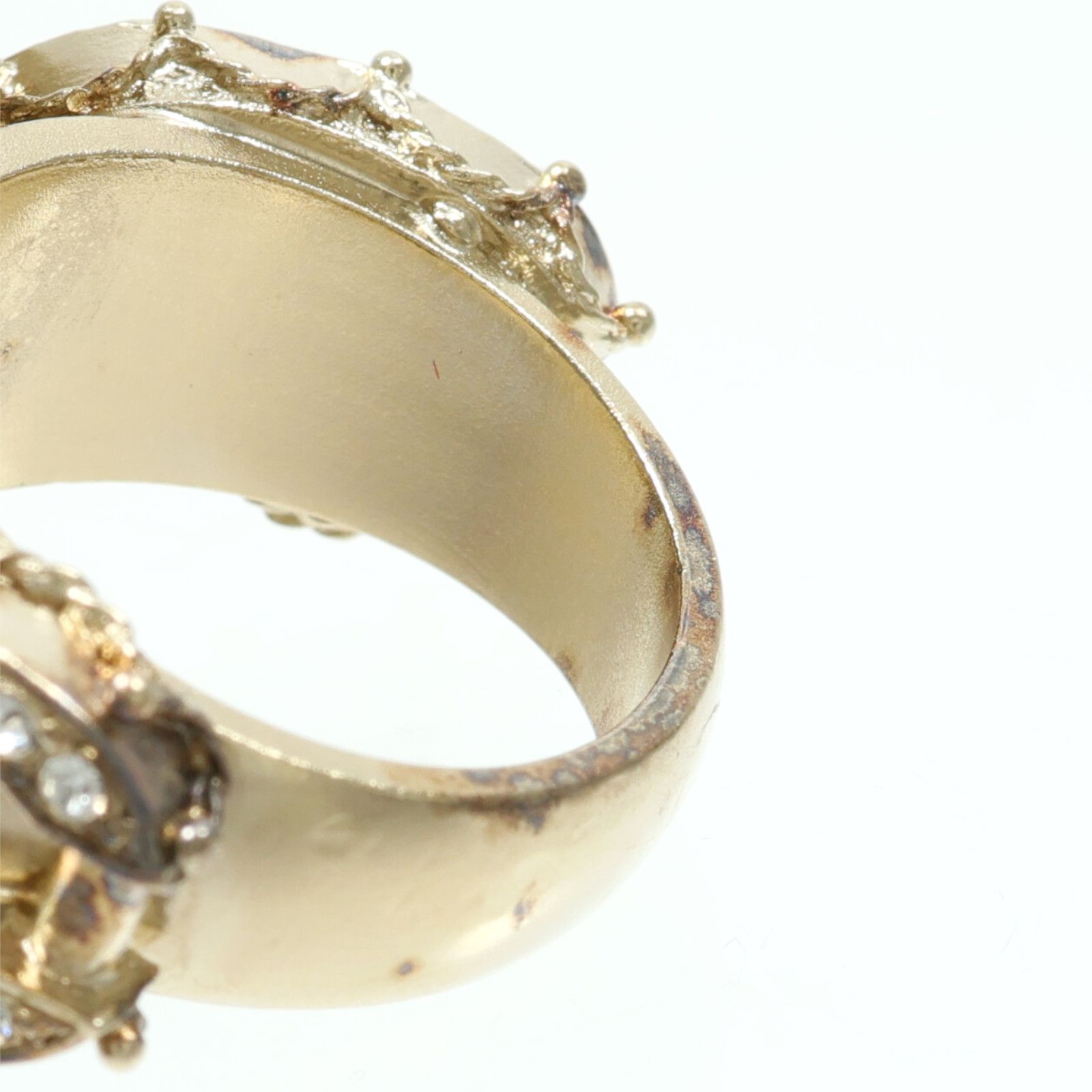 Gold Gripoix and Crystal Ring — view 6