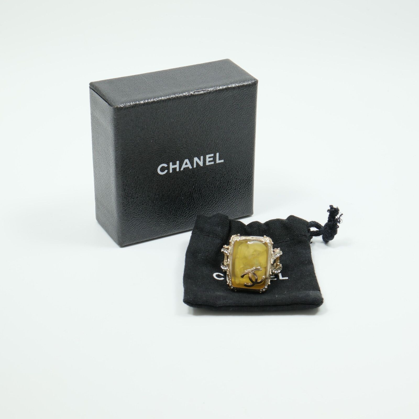 Gold Gripoix and Crystal Ring — view 7