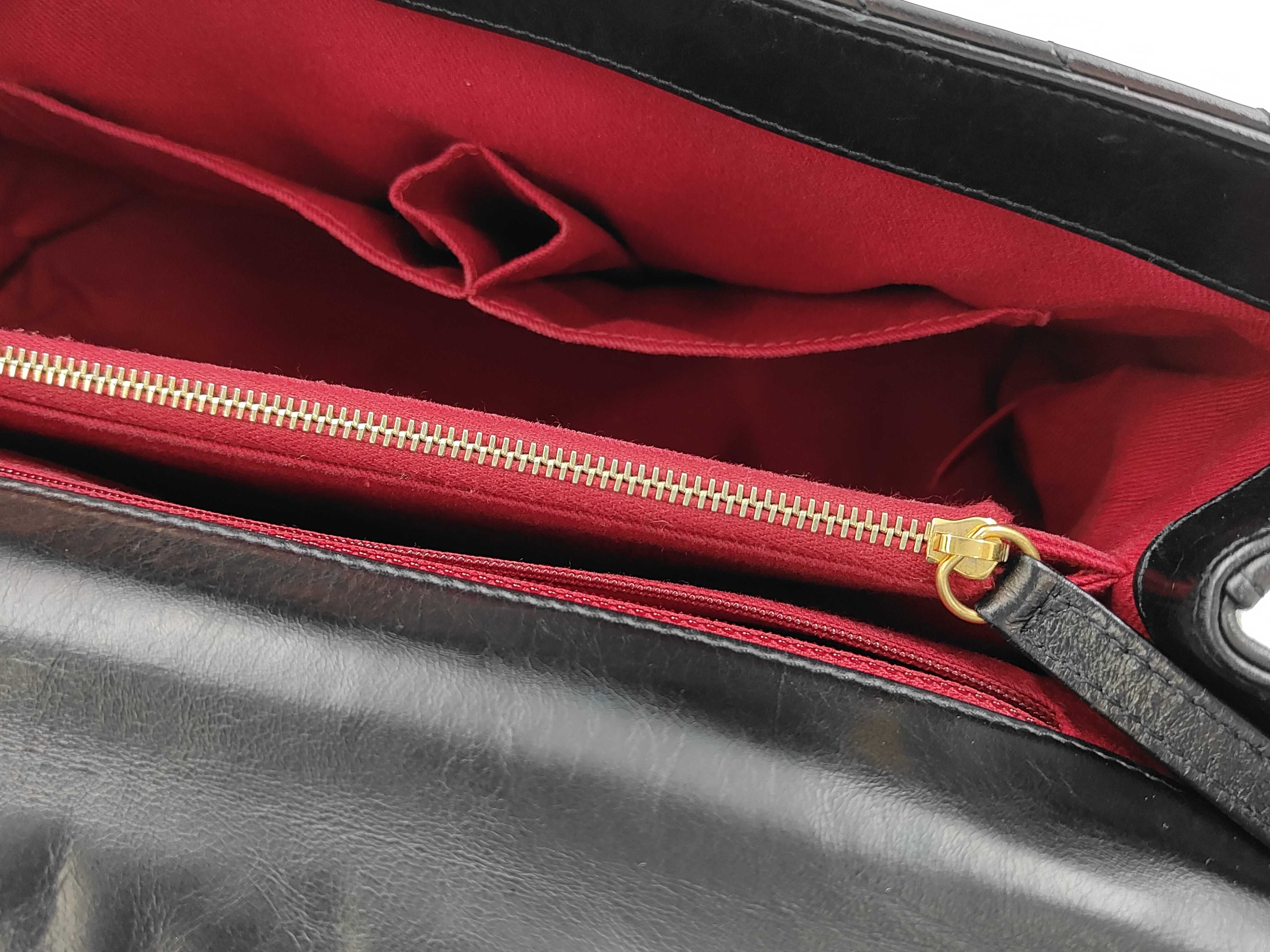 Calfskin V-stitch Coco Handle Chevron 2-Way Shoulder Bag, Black, Series 24 — view 14