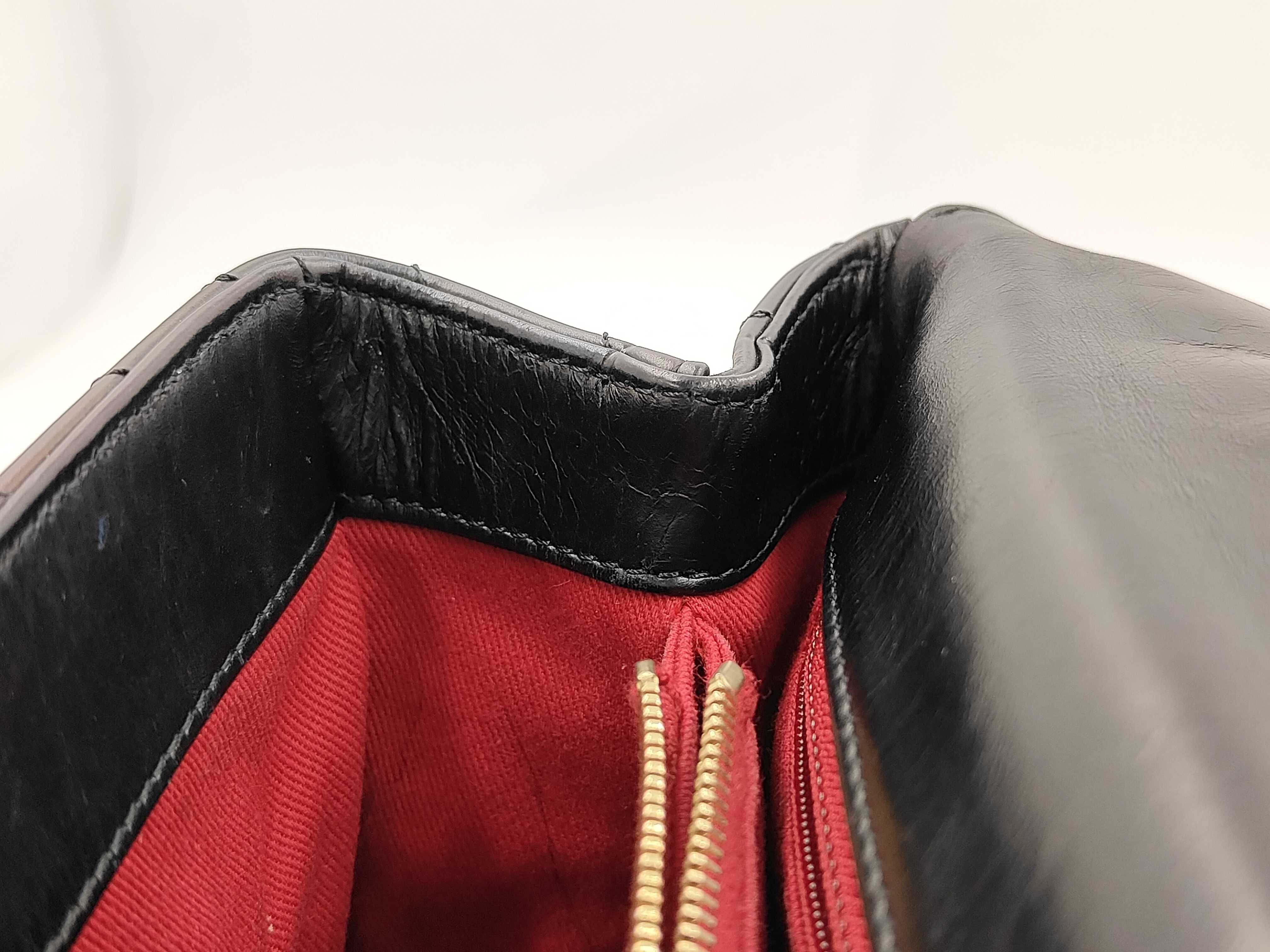 Calfskin V-stitch Coco Handle Chevron 2-Way Shoulder Bag, Black, Series 24 — view 10