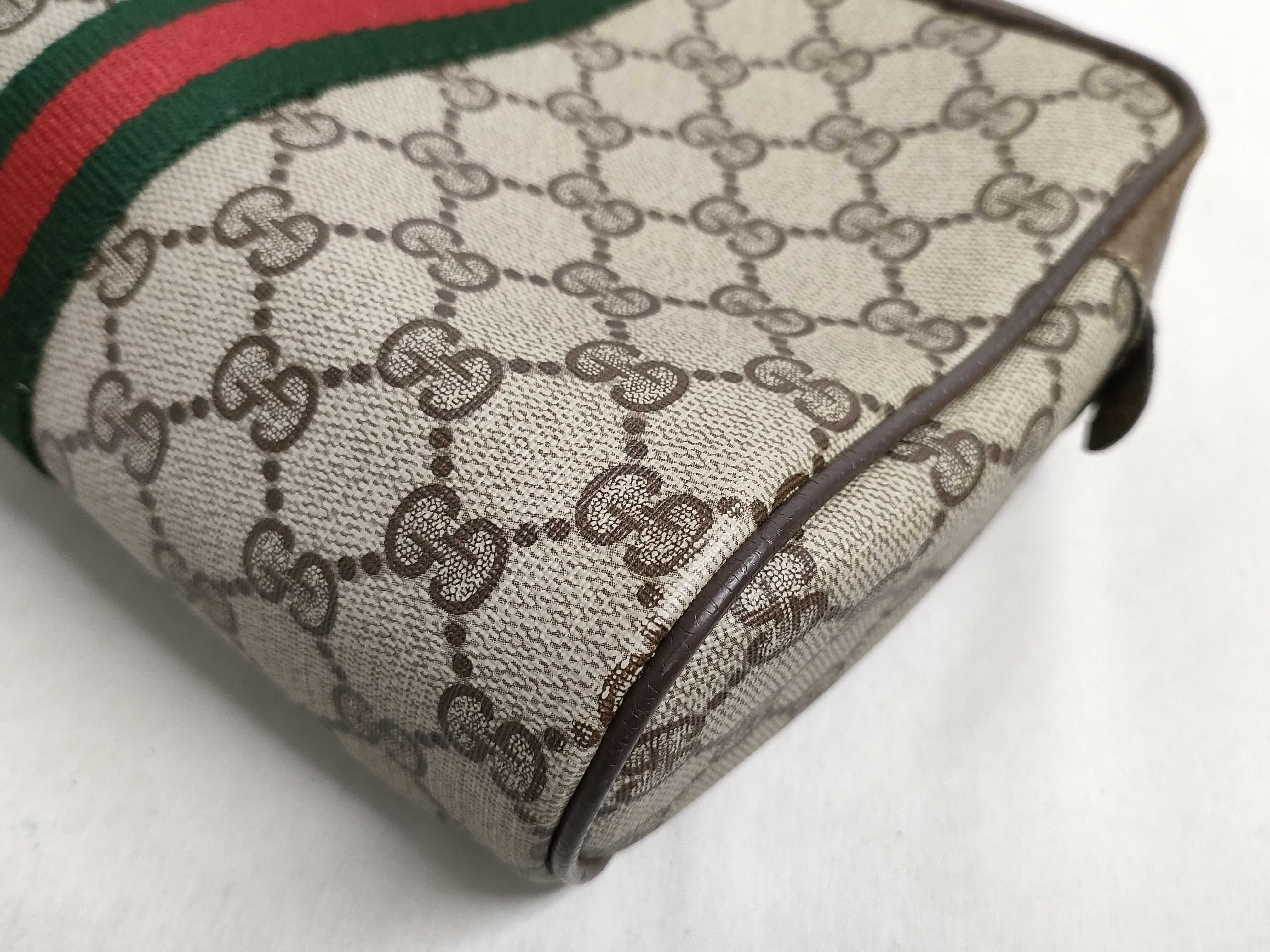 GG Supreme Gucci 56 01 012 GG Supreme Sherry Line Second Bag PVC Leather Brown Second Bag — view 3