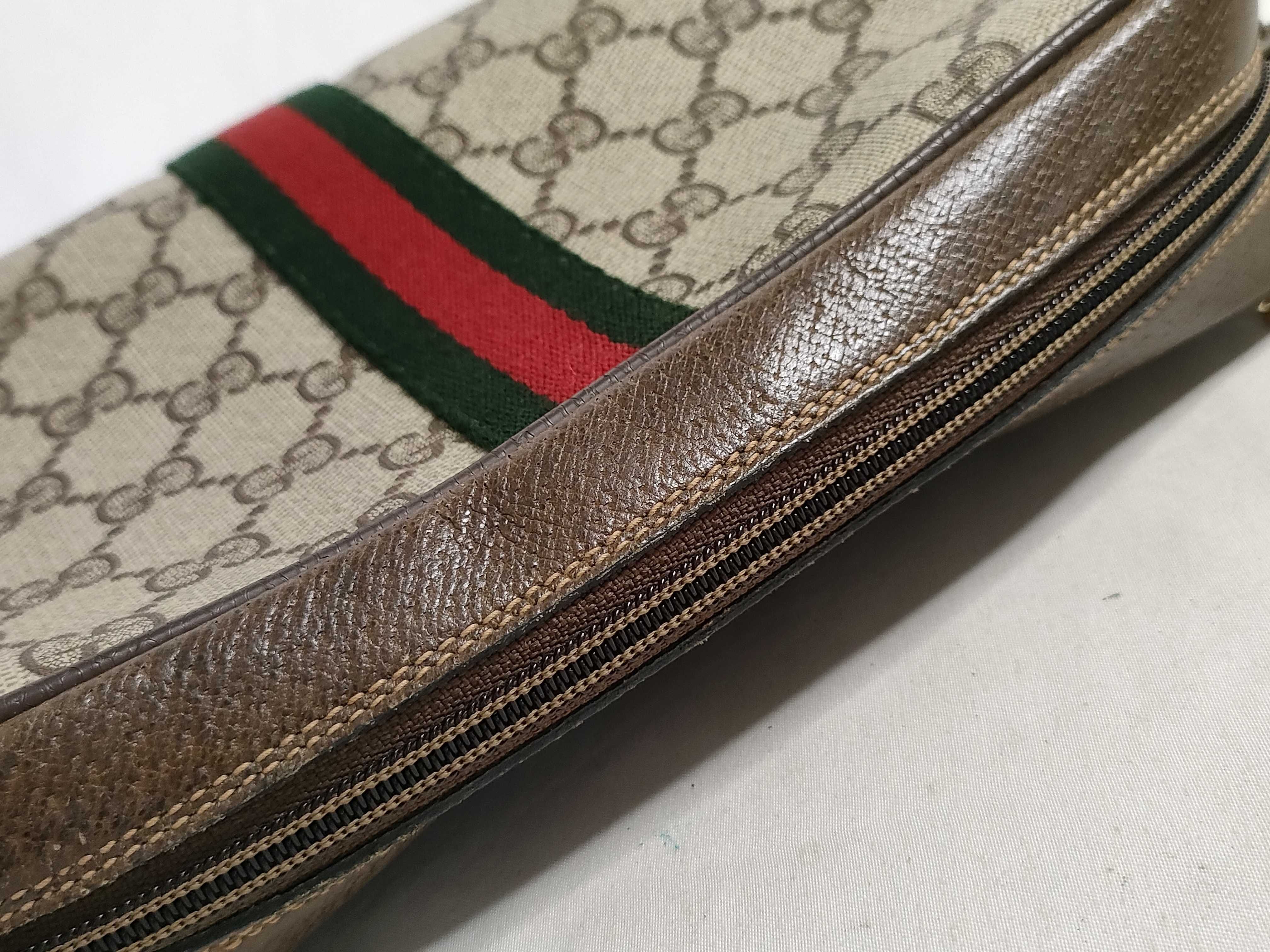 GG Supreme Gucci 56 01 012 GG Supreme Sherry Line Second Bag PVC Leather Brown Second Bag — view 5