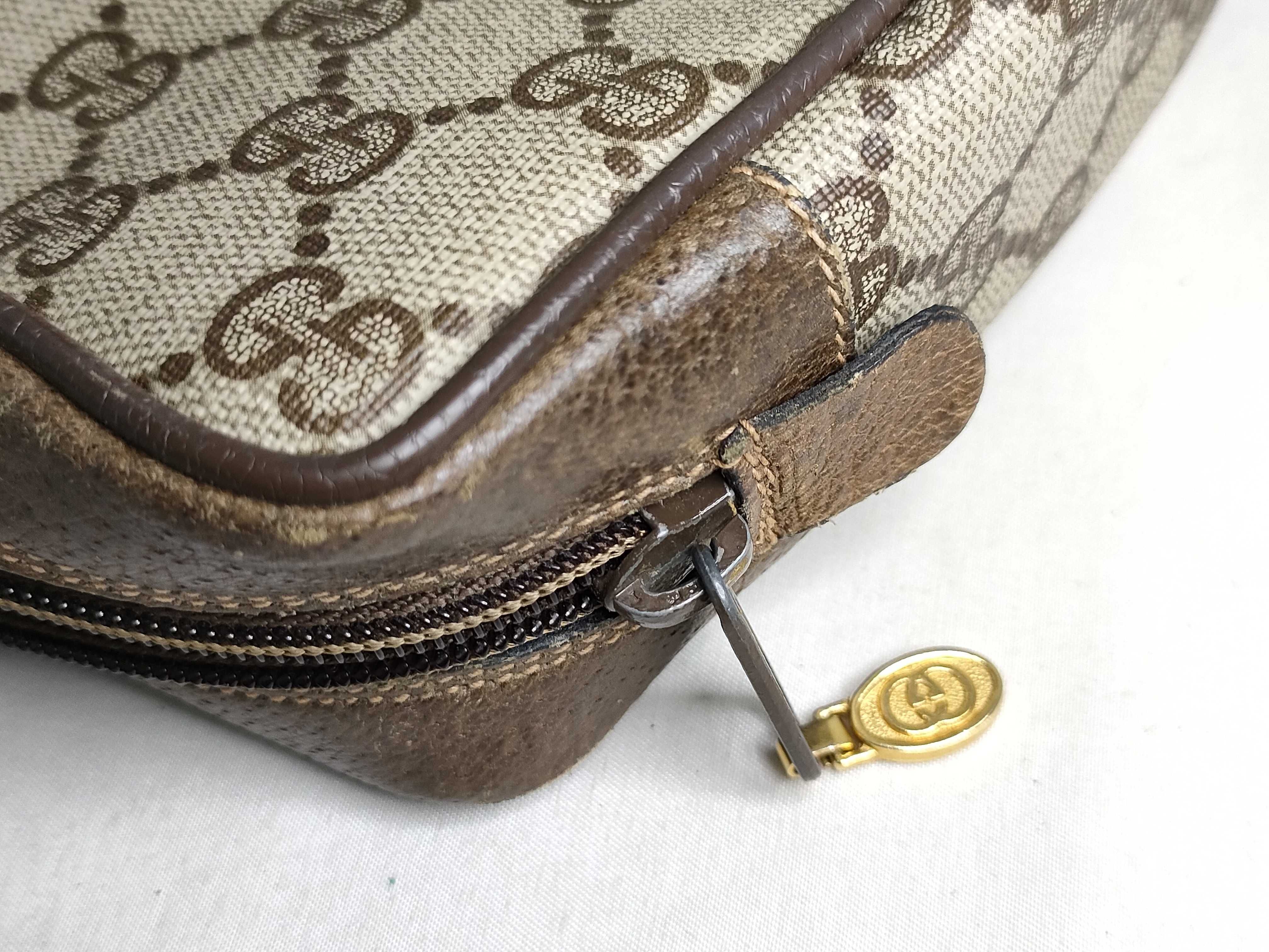 GG Supreme Gucci 56 01 012 GG Supreme Sherry Line Second Bag PVC Leather Brown Second Bag — view 9
