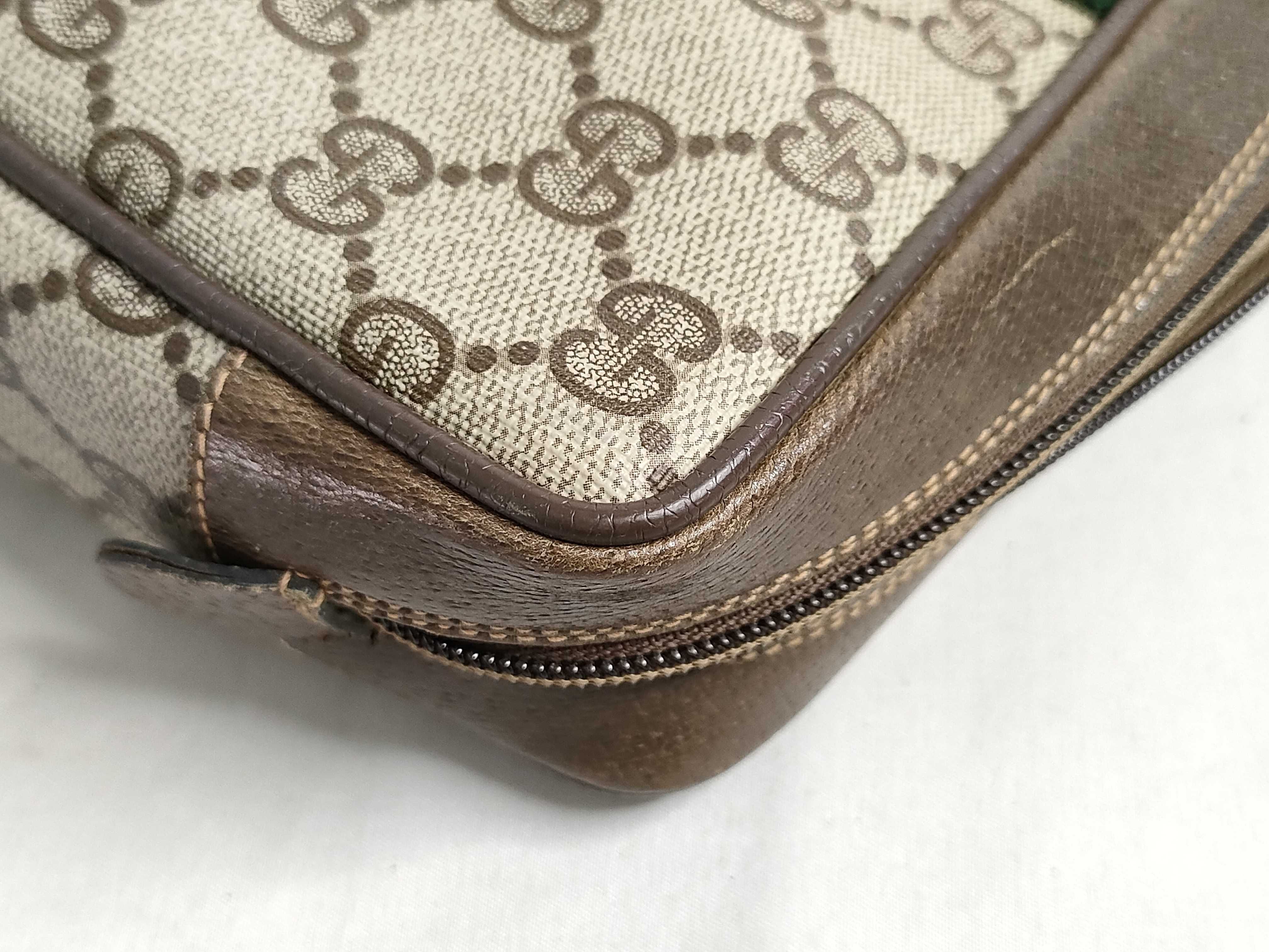 GG Supreme Gucci 56 01 012 GG Supreme Sherry Line Second Bag PVC Leather Brown Second Bag — view 10