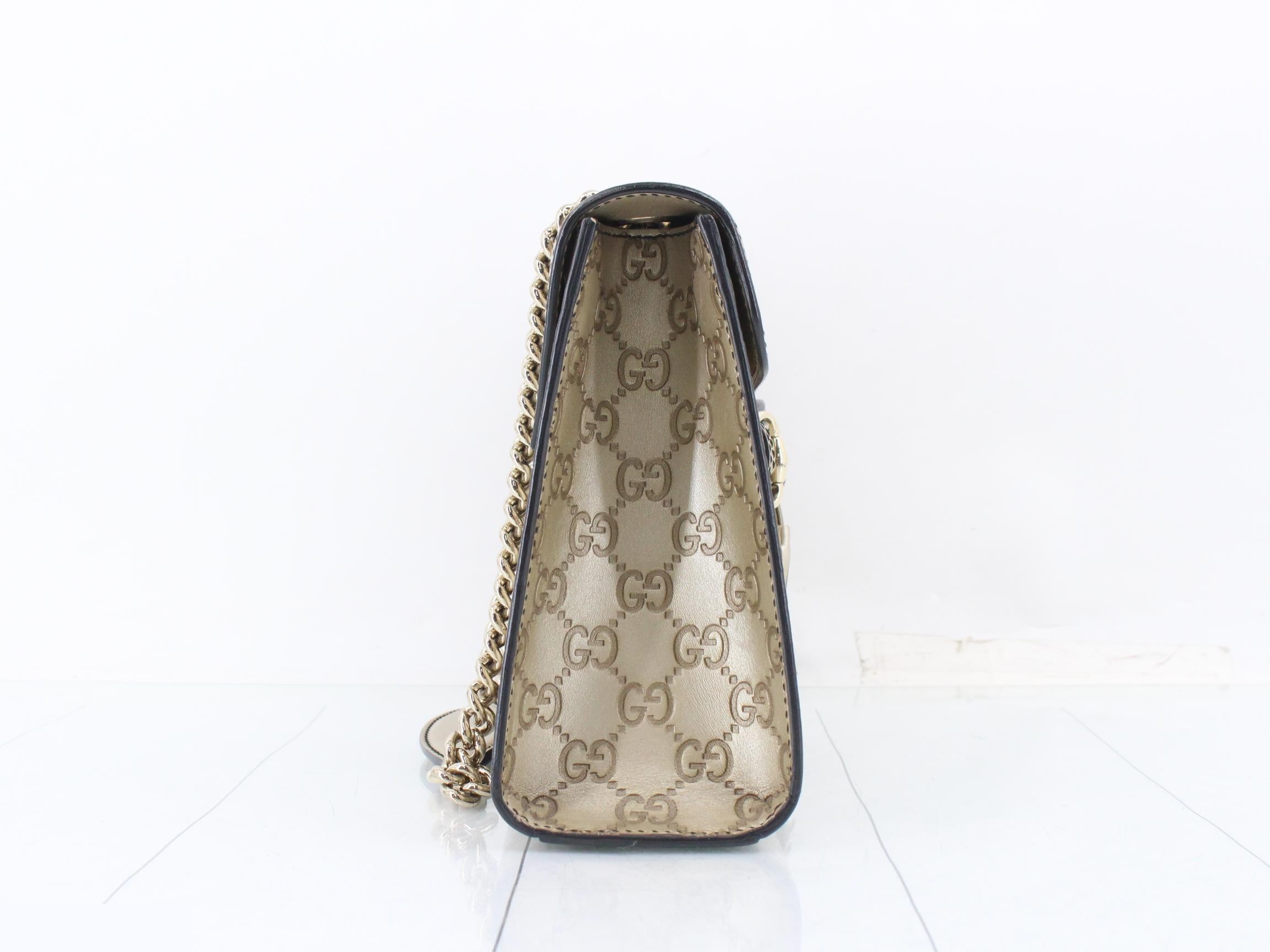Guccissima (bag) - Chain shoulder bag, Emily, Horsebit, Gold — view 4