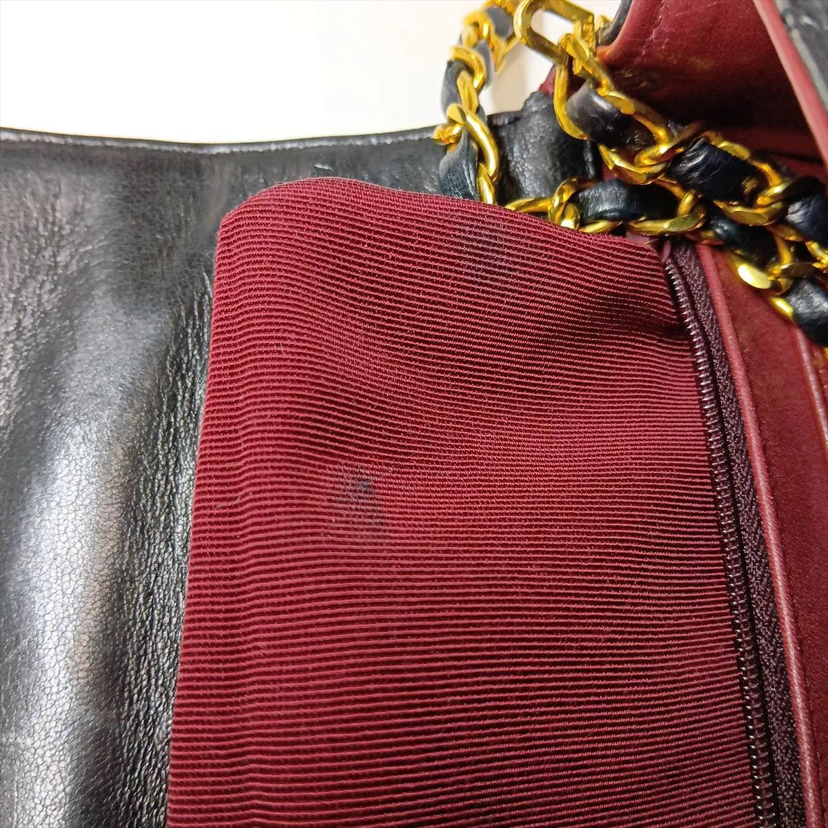 Matelassé Lambskin Single Flap Single Chain Bag, Black with Gold Hardware — view 14