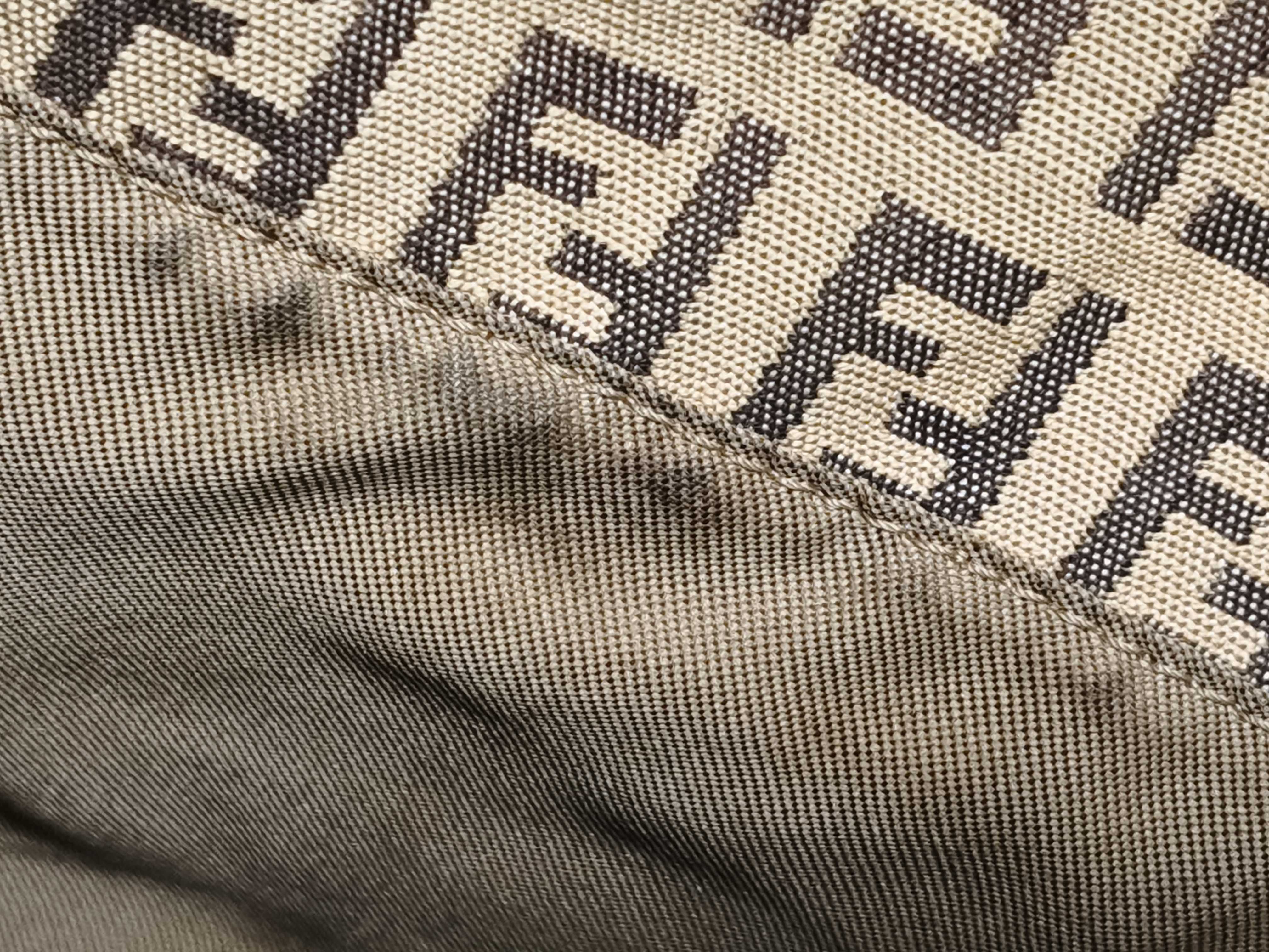Zucca Pattern Fendi Tote Zucchino Canvas Leather Beige Black Tote Bag — view 14