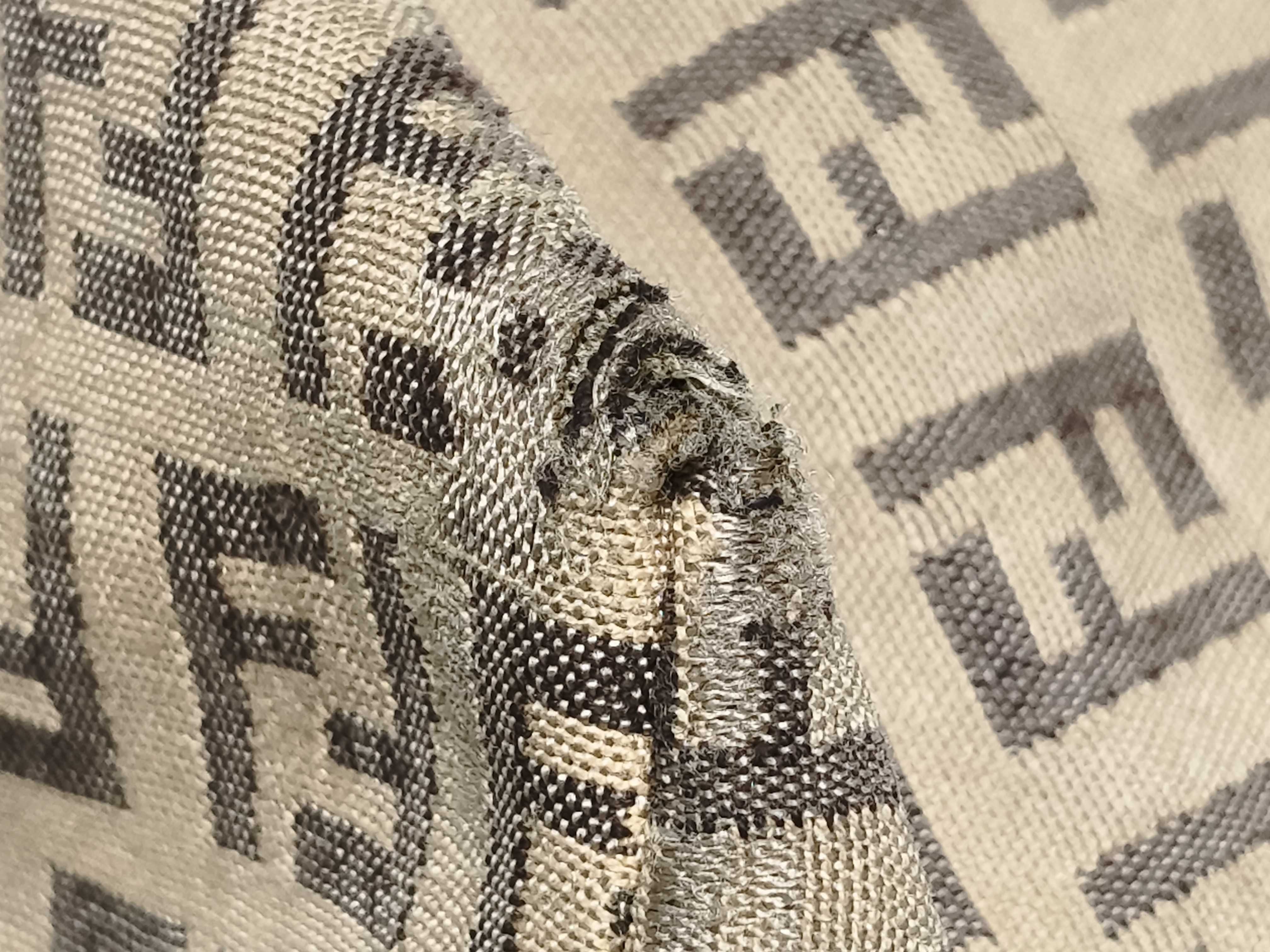 Zucca Pattern Fendi Tote Zucchino Canvas Leather Beige Black Tote Bag — view 6