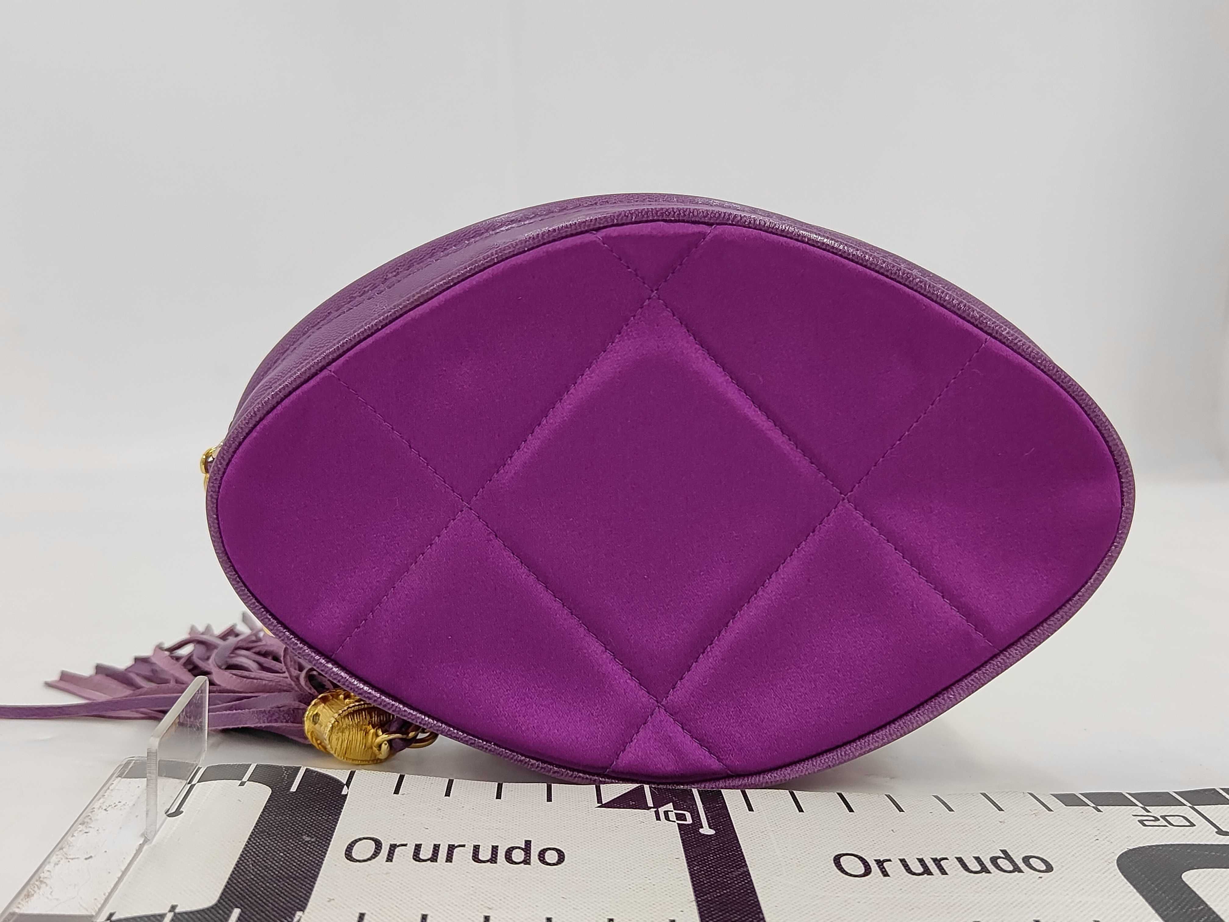 Coco Mark Clutch Bag Satin No. 1 Purple Clutch Bag — view 2