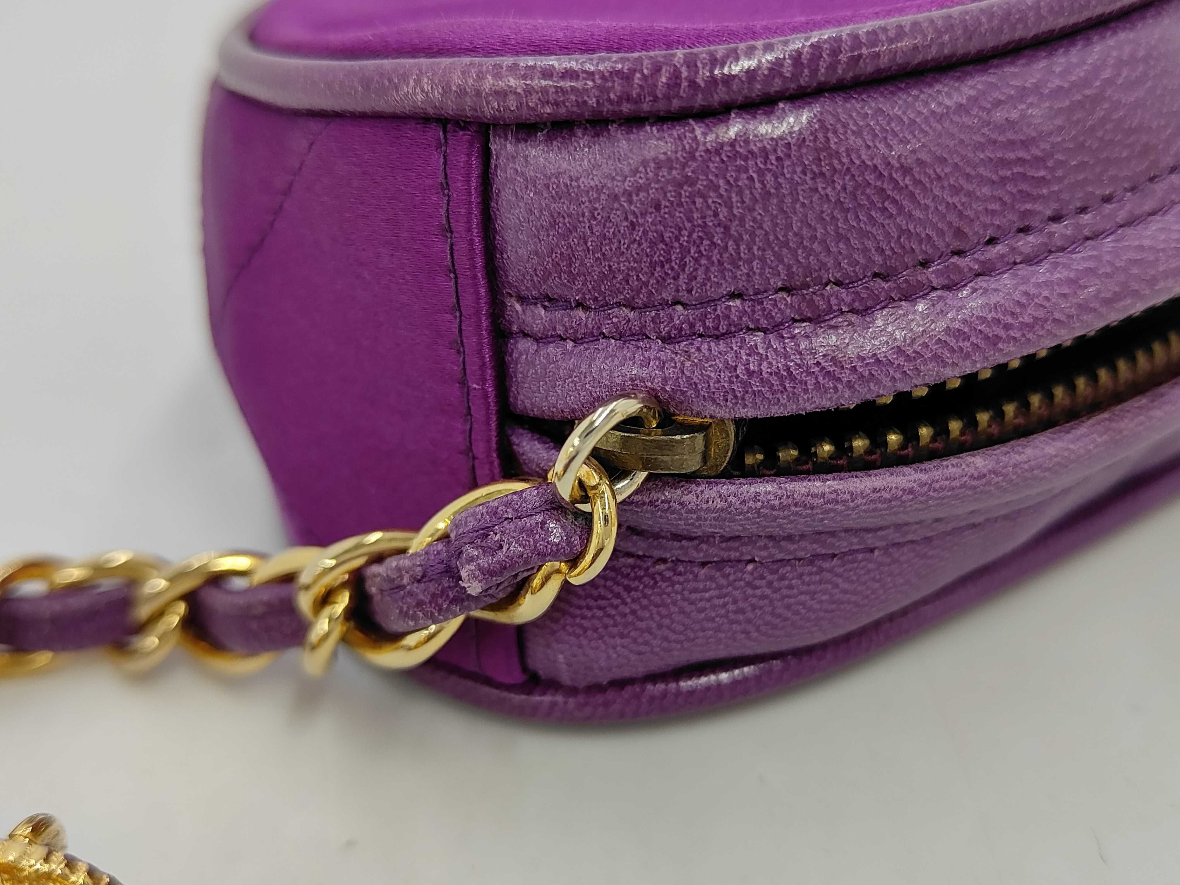 Coco Mark Clutch Bag Satin No. 1 Purple Clutch Bag — view 9