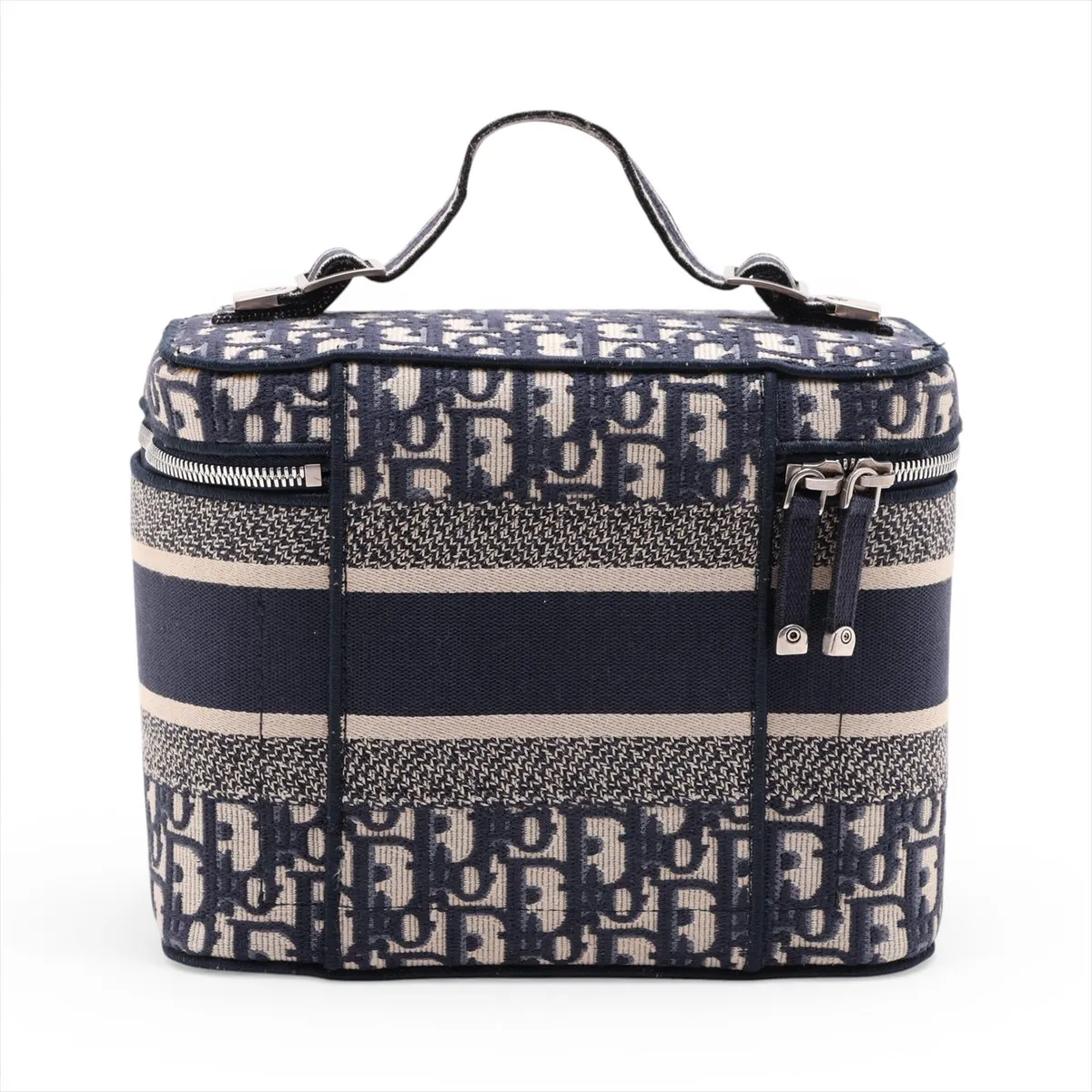 Oblique Canvas Vanity Bag, Navy — view 2