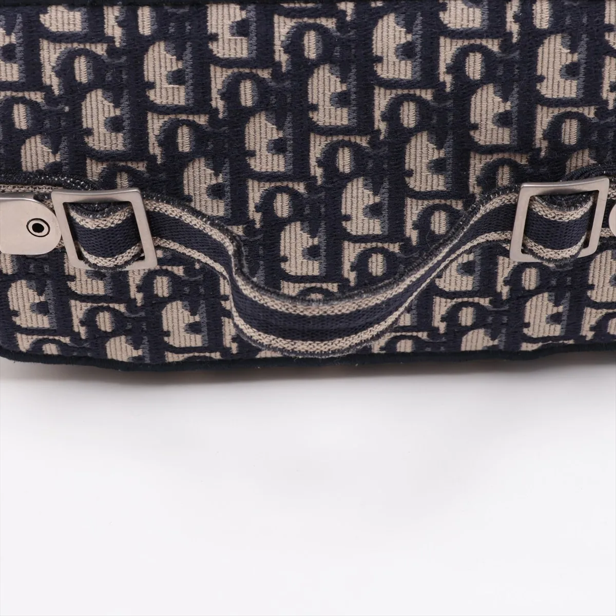 Oblique Canvas Vanity Bag, Navy — view 5