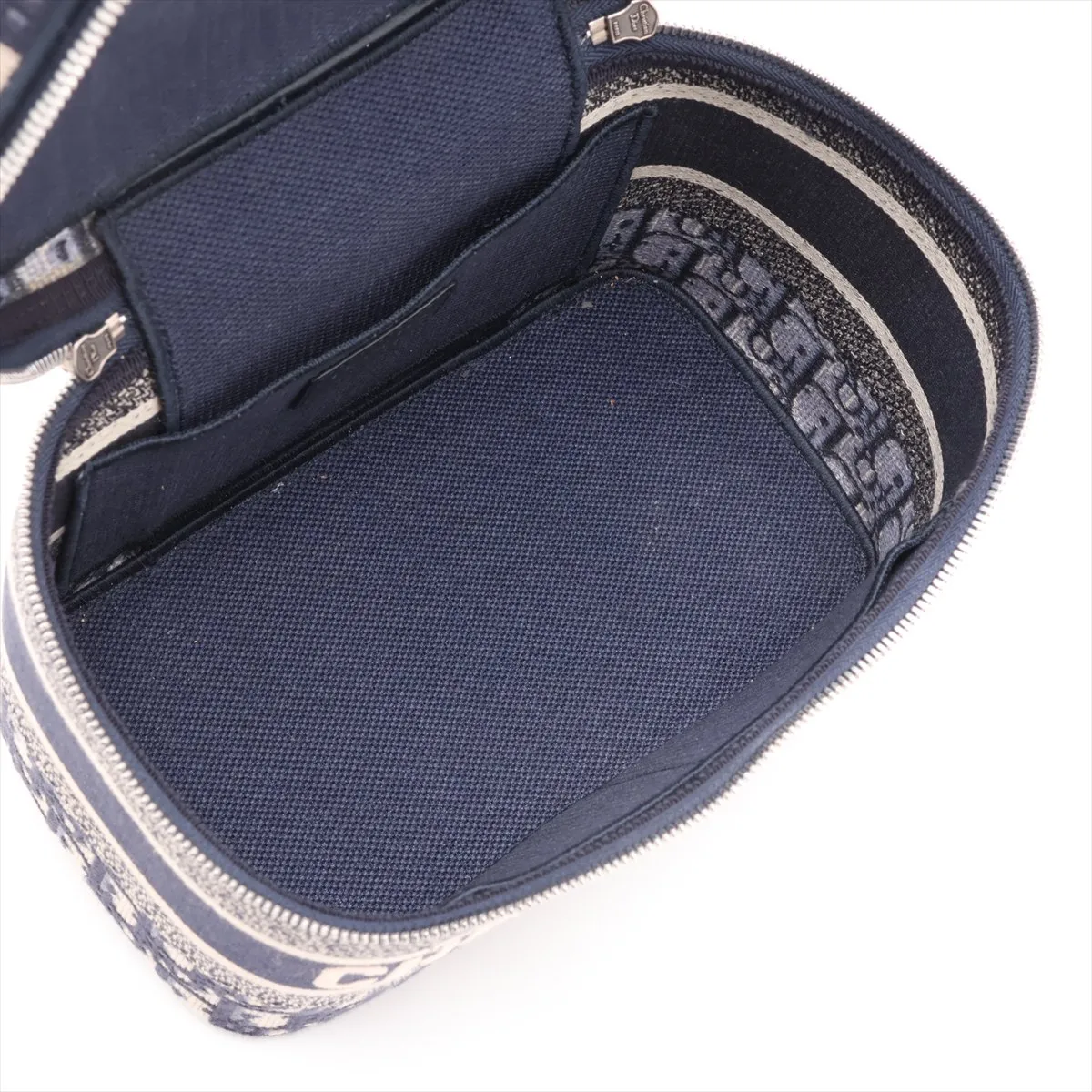 Oblique Canvas Vanity Bag, Navy — view 7