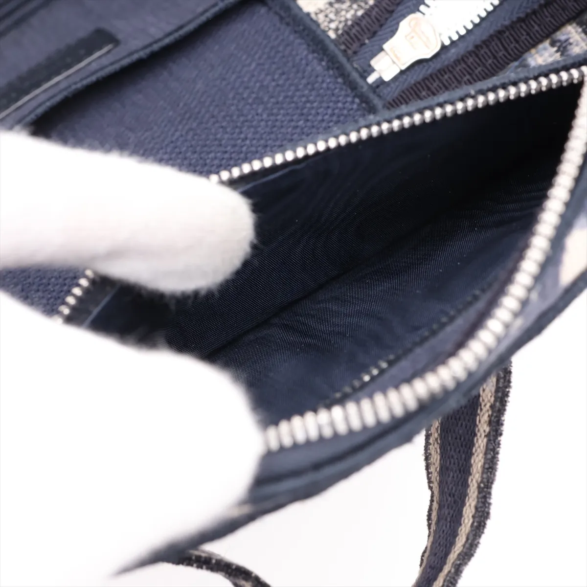 Oblique Canvas Vanity Bag, Navy — view 8
