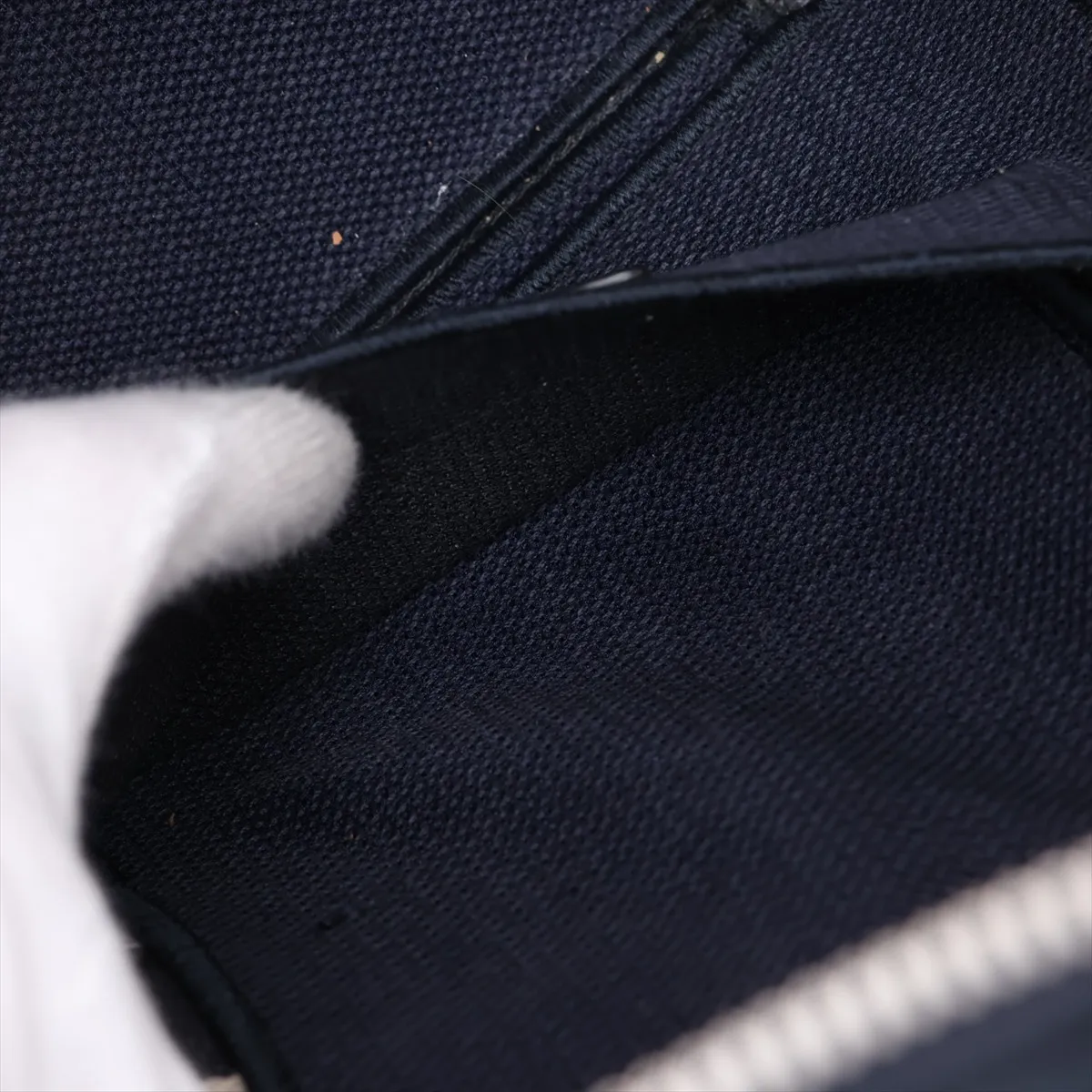 Oblique Canvas Vanity Bag, Navy — view 9