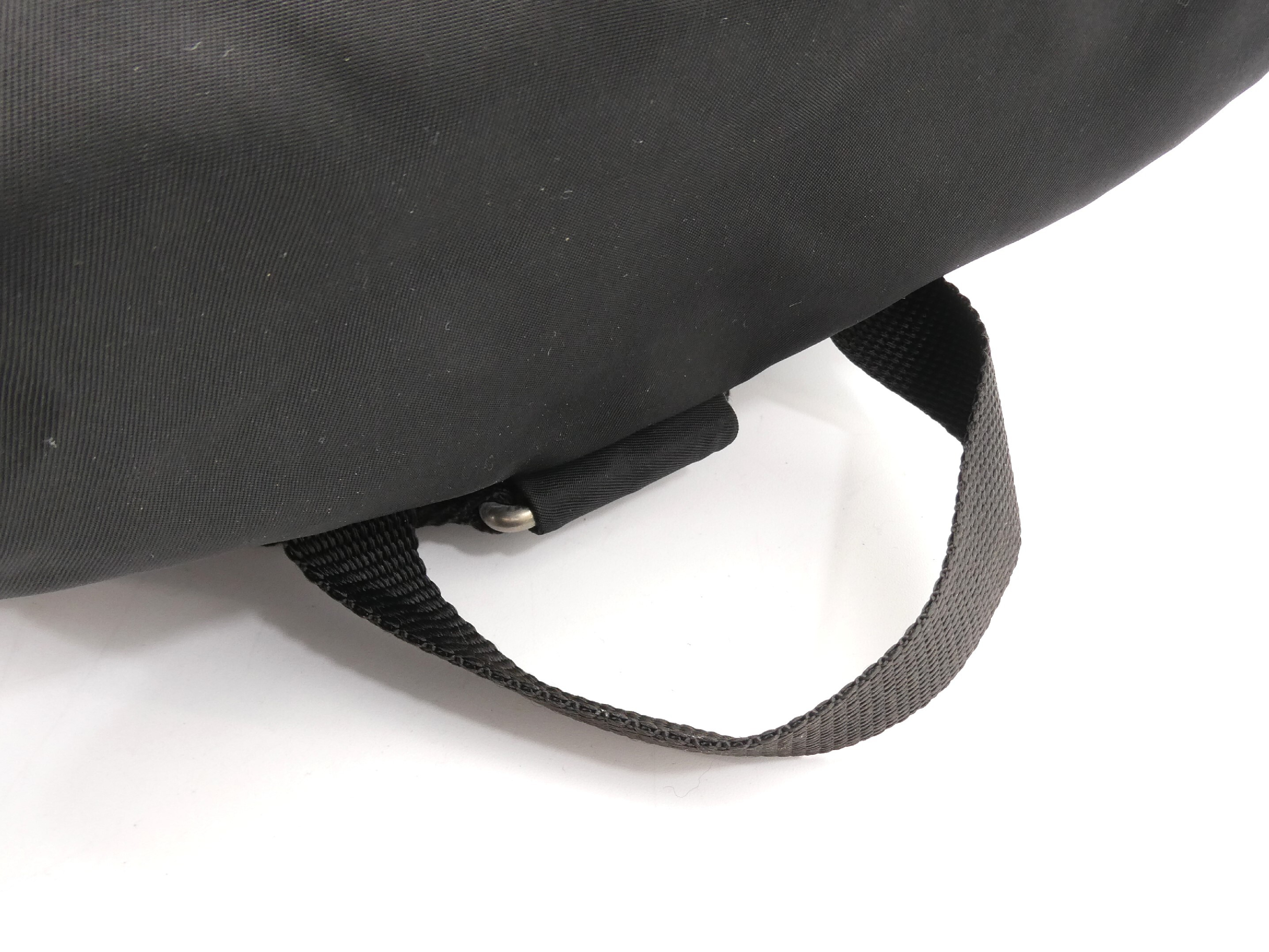 logo plate nylon leather backpack — view 6