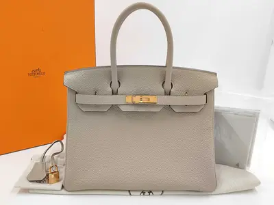Birkin Bag BIRKIN 30 C STAMP TOGO GRIS T GHW CHA314 Handbag