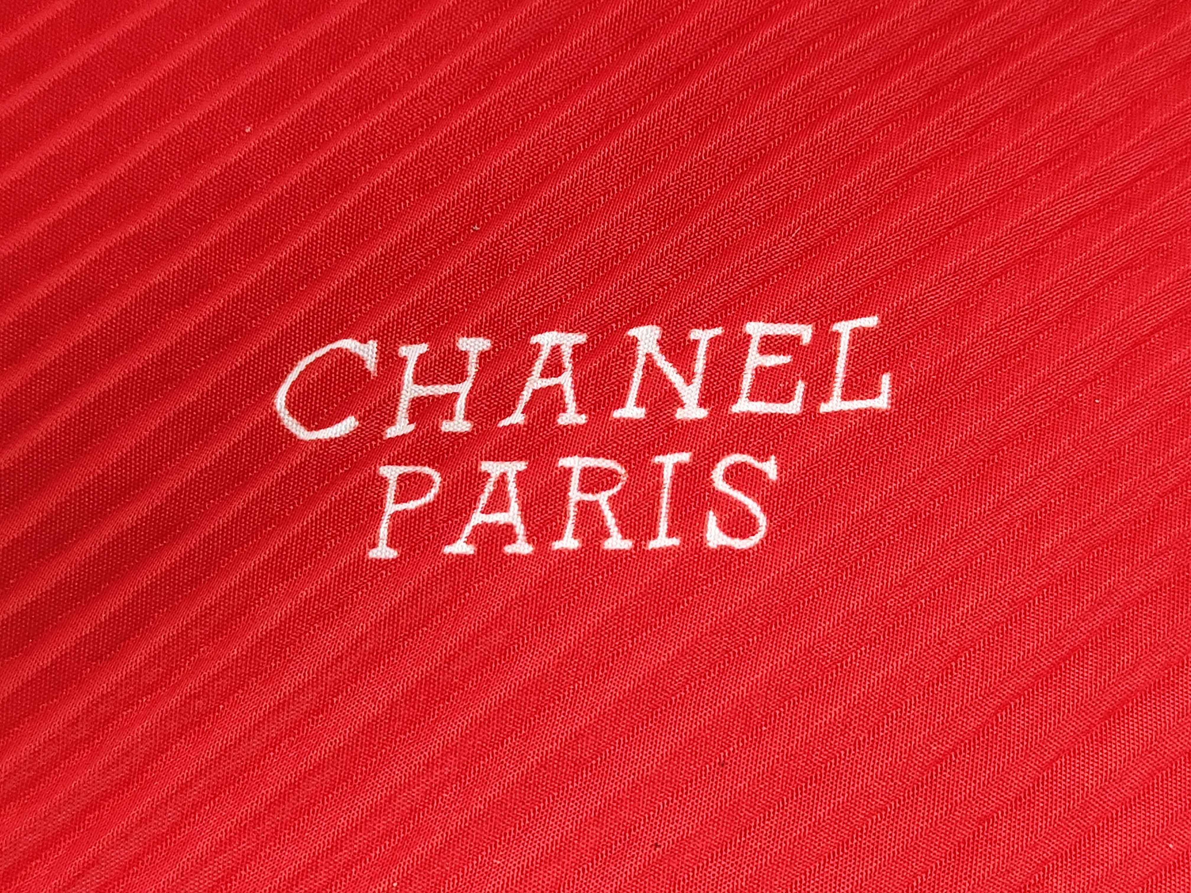 pleated scarf, Coco mark, red, other accessories — view 4