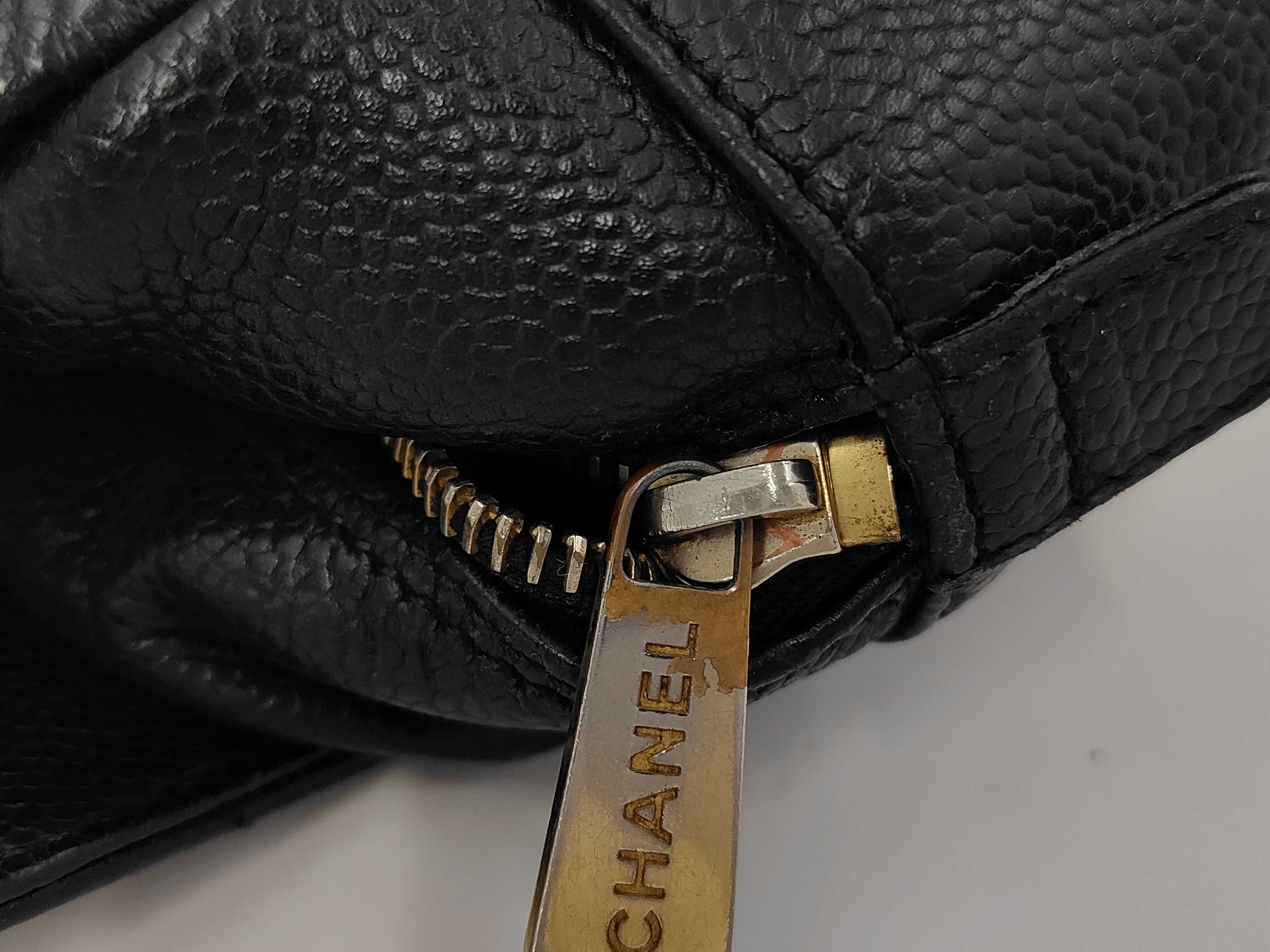 Caviar Skin Matelassé Chain Shoulder Bag with Gold Hardware, Black, Seal 7634461 Shoulder Bag — view 11