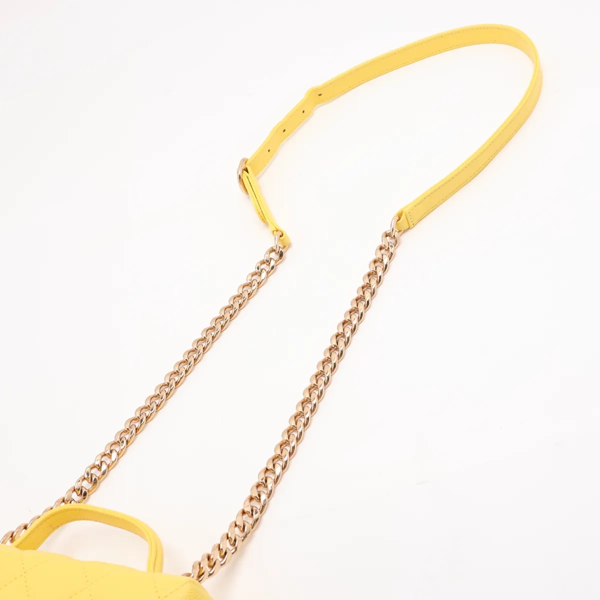 Matelassé Caviar Skin Vanity Bag, Yellow, Gold Hardware, E0LLCPT9, Random Plate — view 7