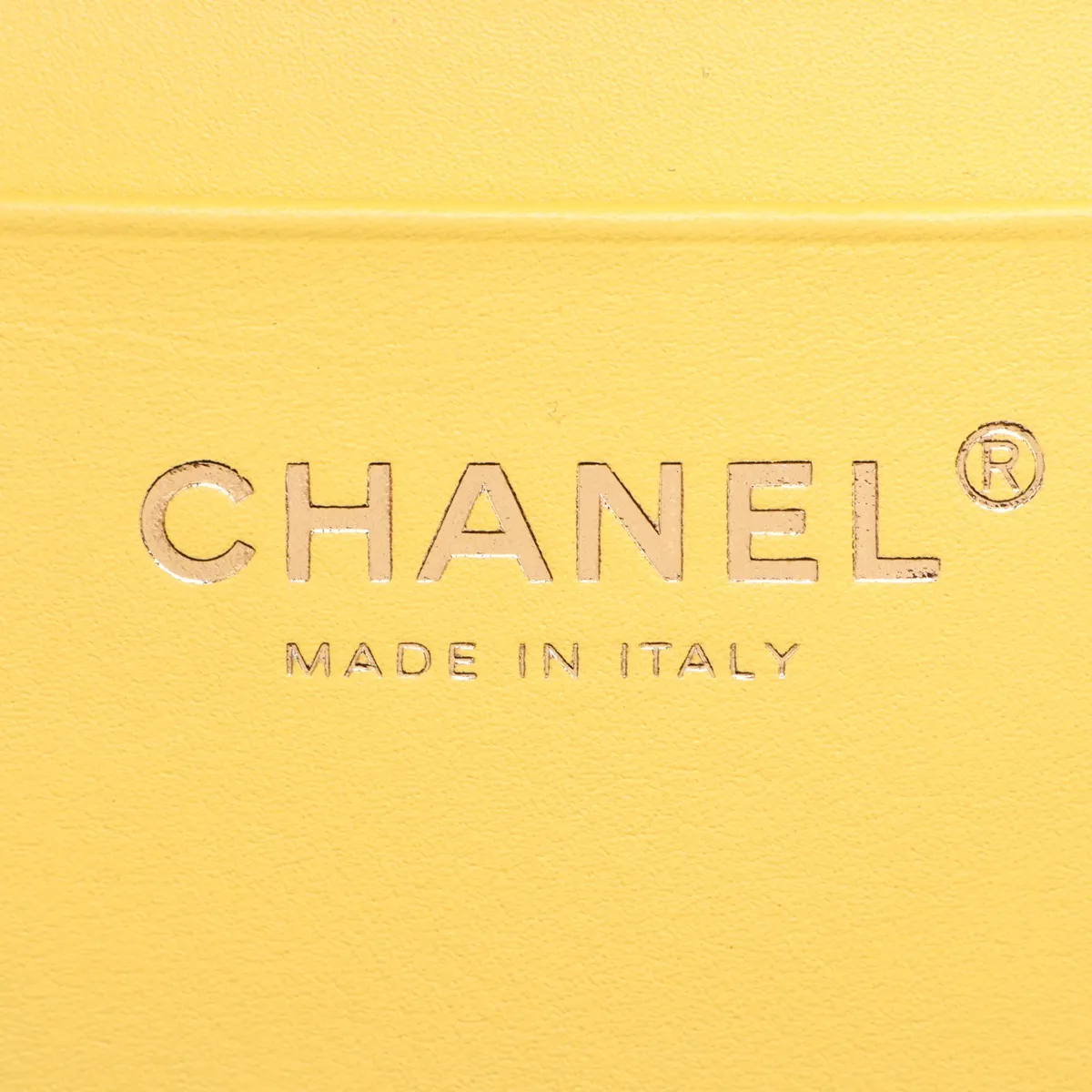 Matelassé Caviar Skin Vanity Bag, Yellow, Gold Hardware, E0LLCPT9, Random Plate — view 9